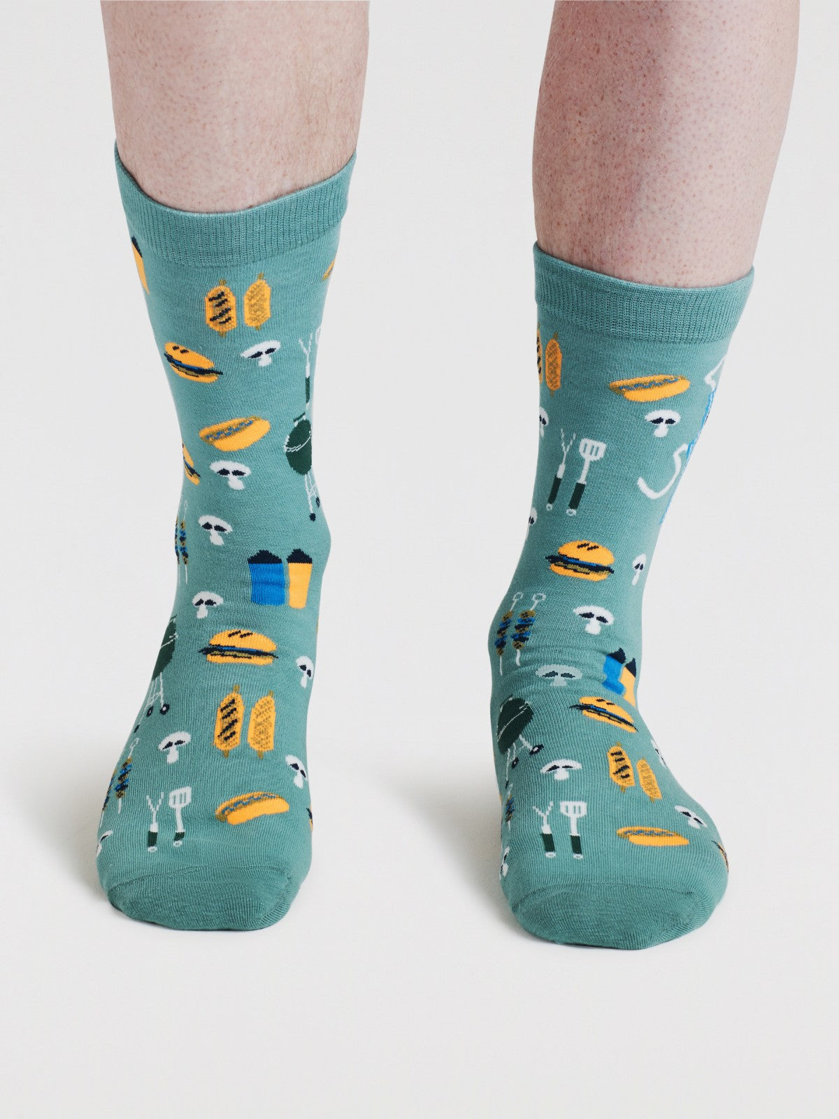 Mens King Of The Grill Organic Cotton Socks - Lagoon Green
