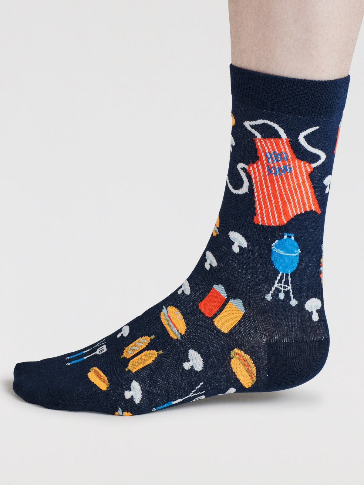 Mens King Of The Grill Organic Cotton Socks - Navy