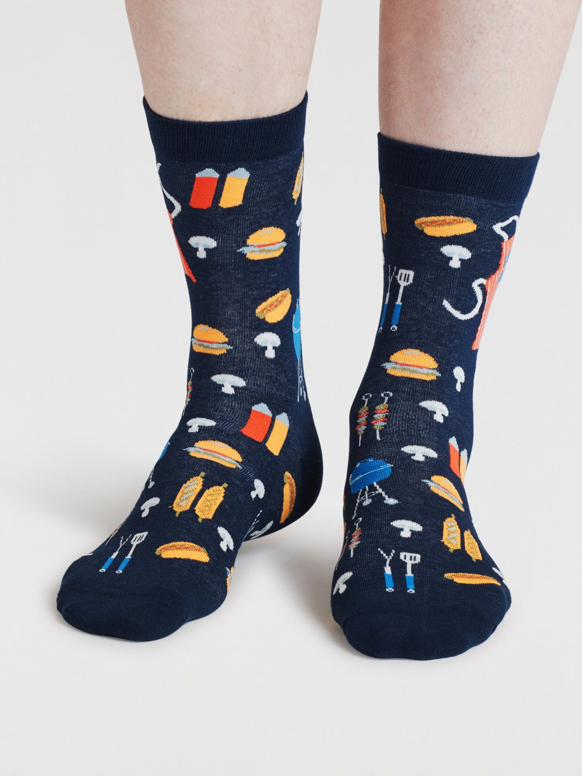 Mens King Of The Grill Organic Cotton Socks - Navy
