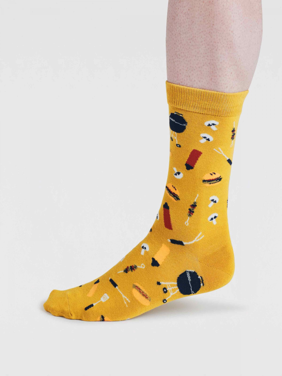 King Of The Grill Organic Cotton Sock - Chartreuse Yellow