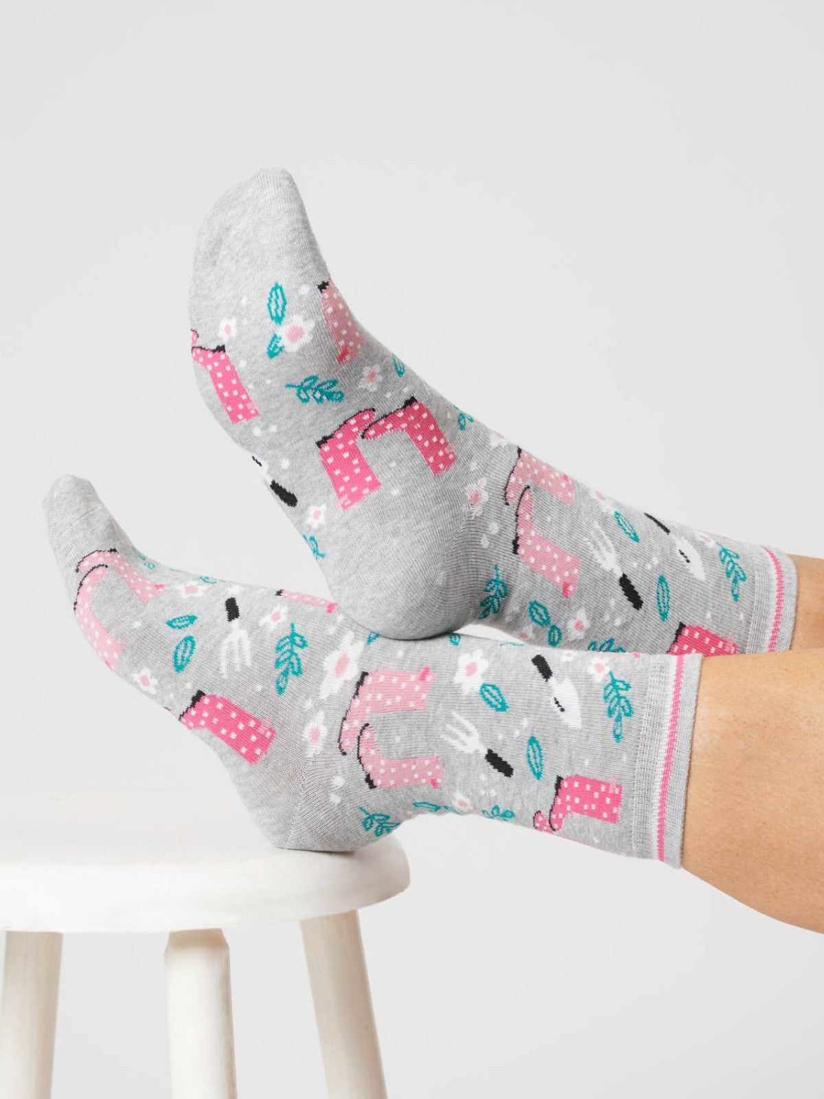 Womens Garden Tools Bamboo Sock - Grey Marl