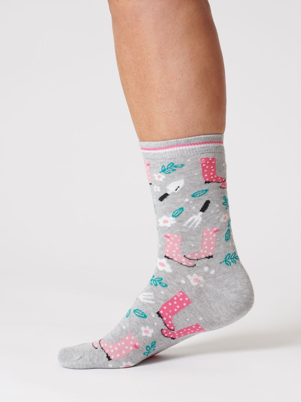 Womens Garden Tools Bamboo Sock - Grey Marl