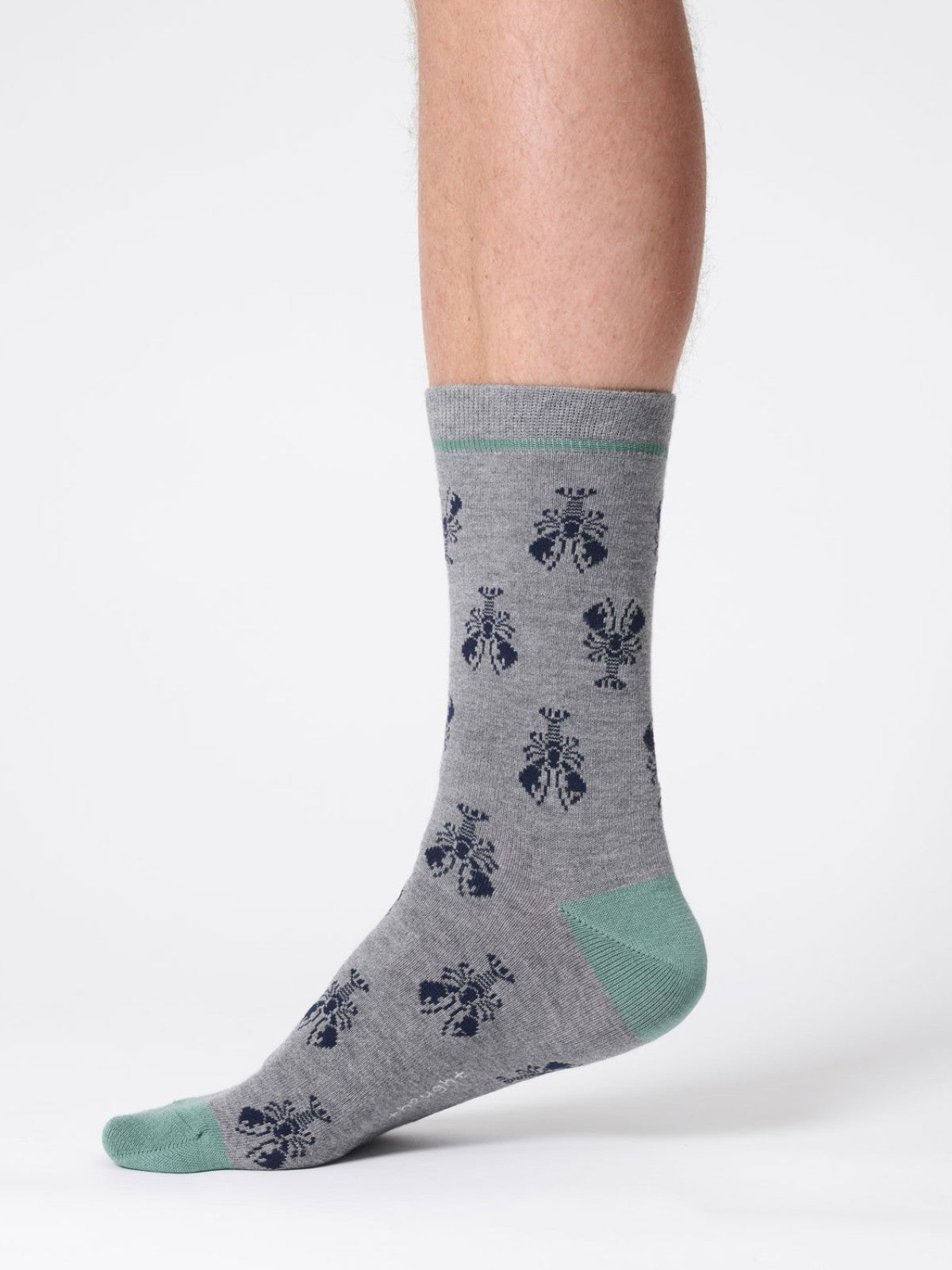 Mens Lobster Bamboo Socks - Grey Marl