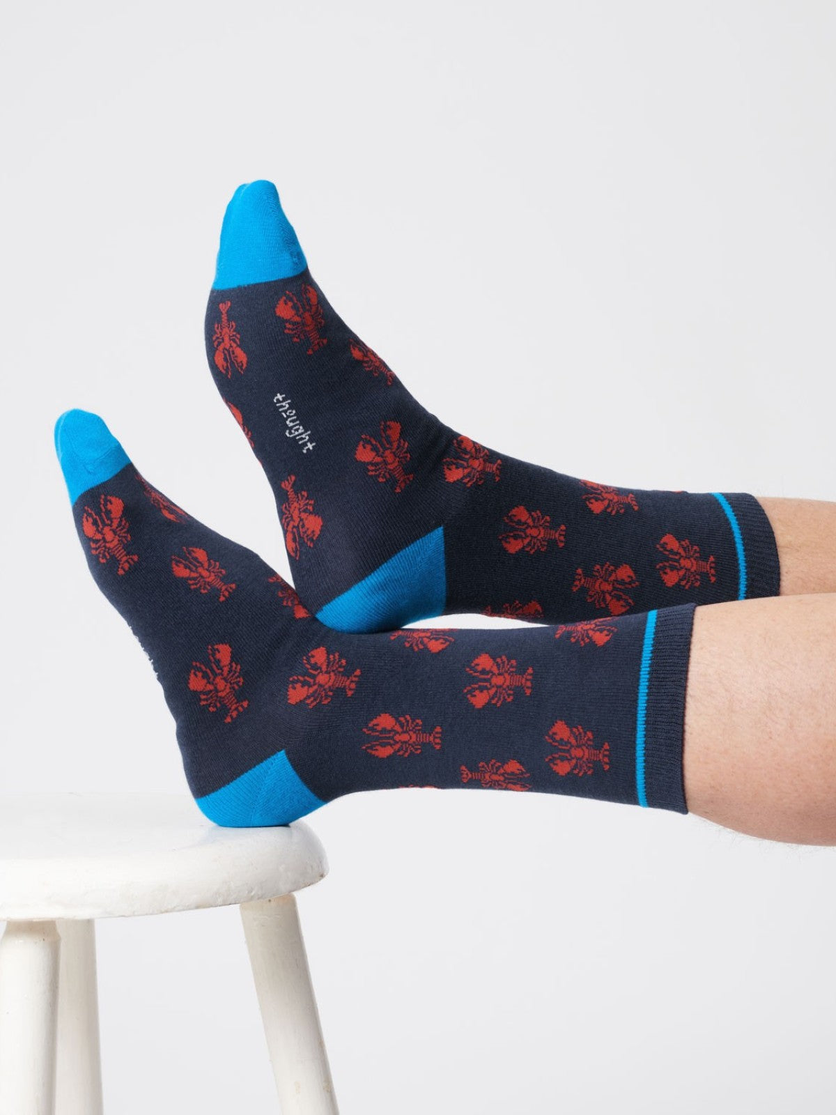 Mens Lobster Bamboo Socks - Indigo Blue