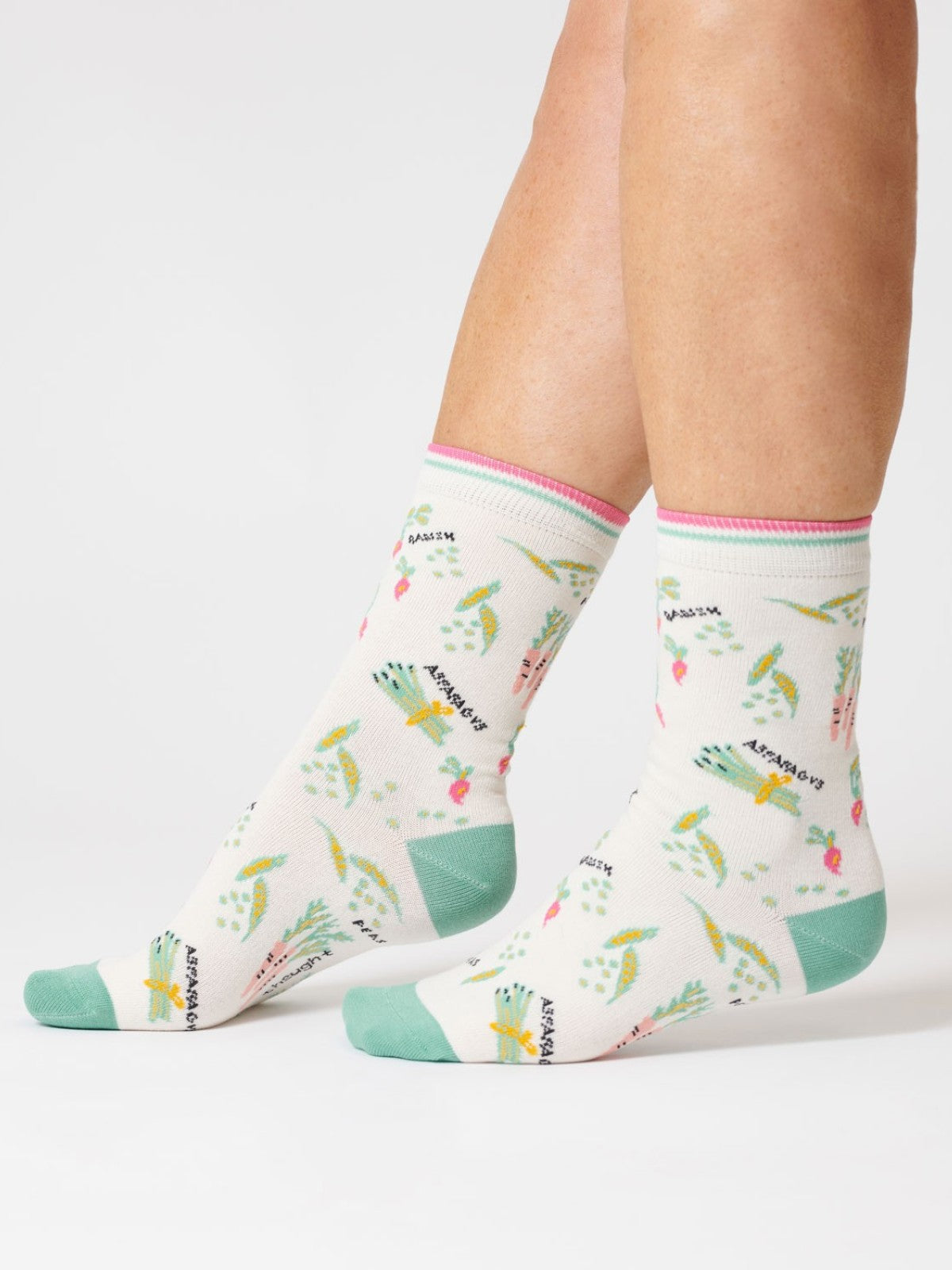 Womens Vegetable Organic Cotton Socks - Stone White