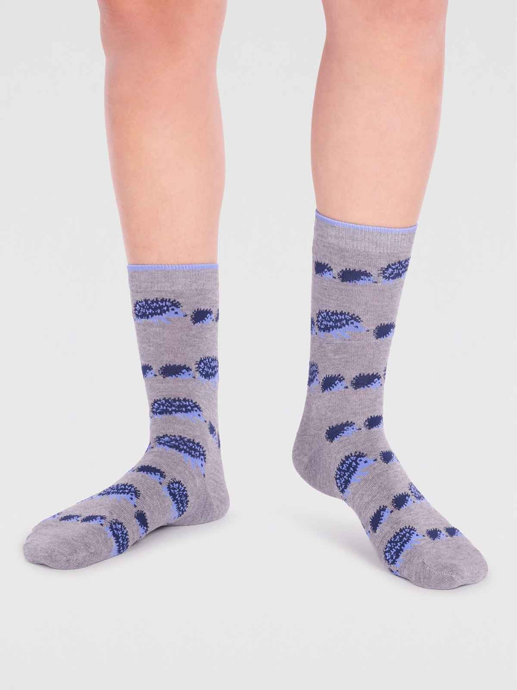 Hadley Bamboo Hedgehog Socks - Grey Marle