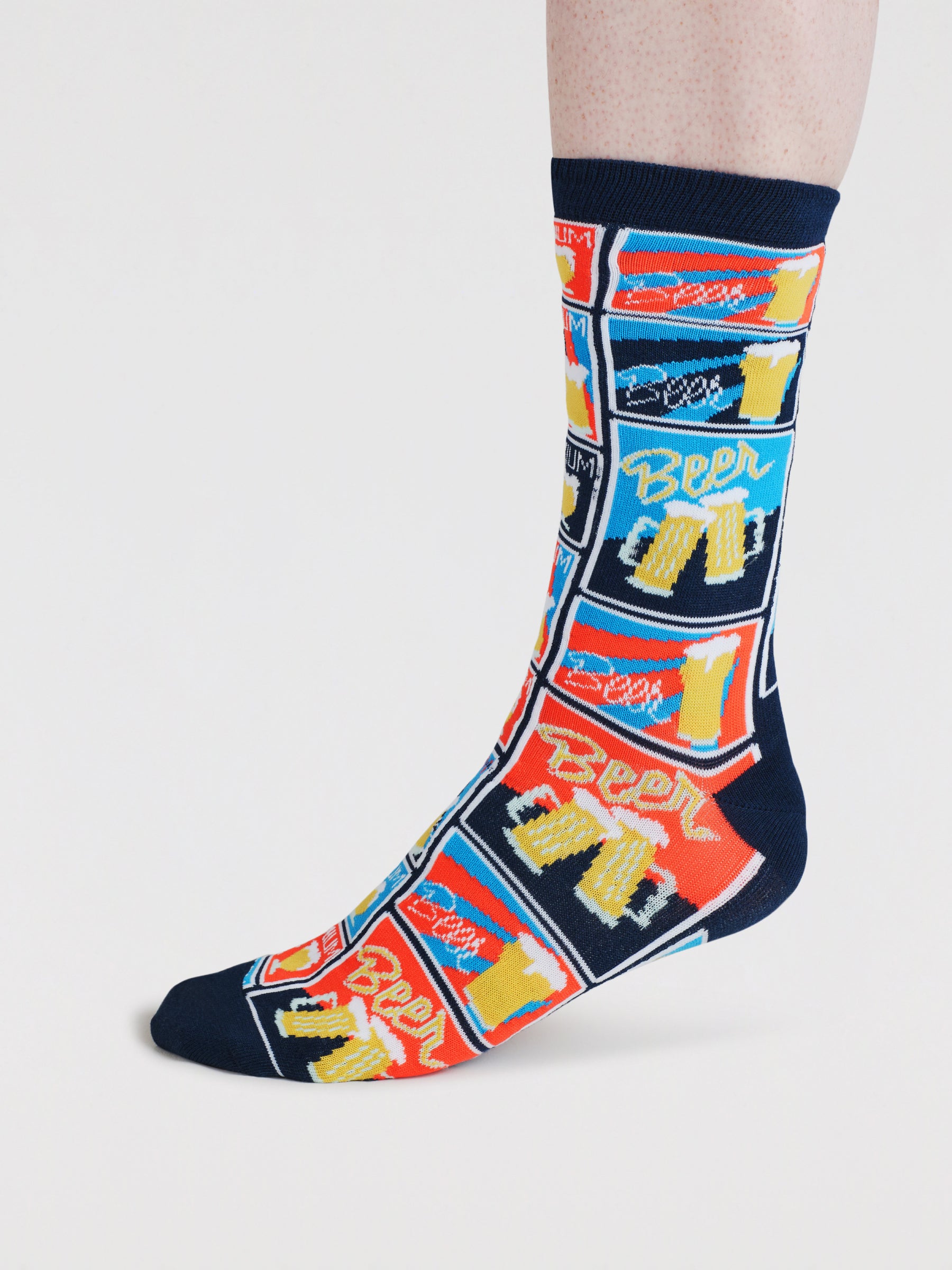 Mens Collins Beer Bamboo 4 Sock Gift Box - Multi