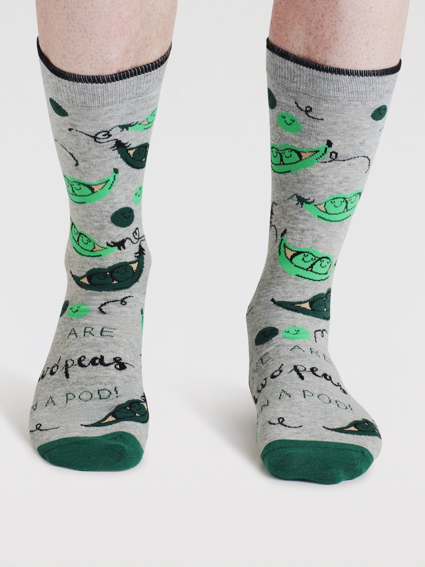 Peas In A Pod Bamboo Socks Gift Bag - Grey Marle