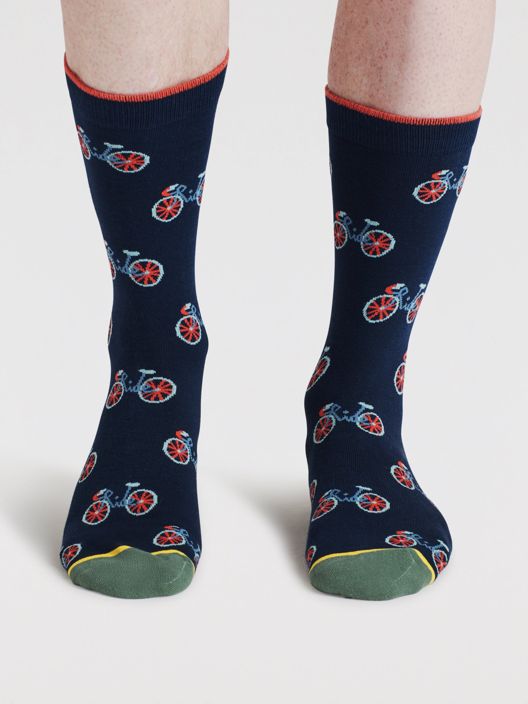Mens Berne Bike Bamboo Socks - Navy