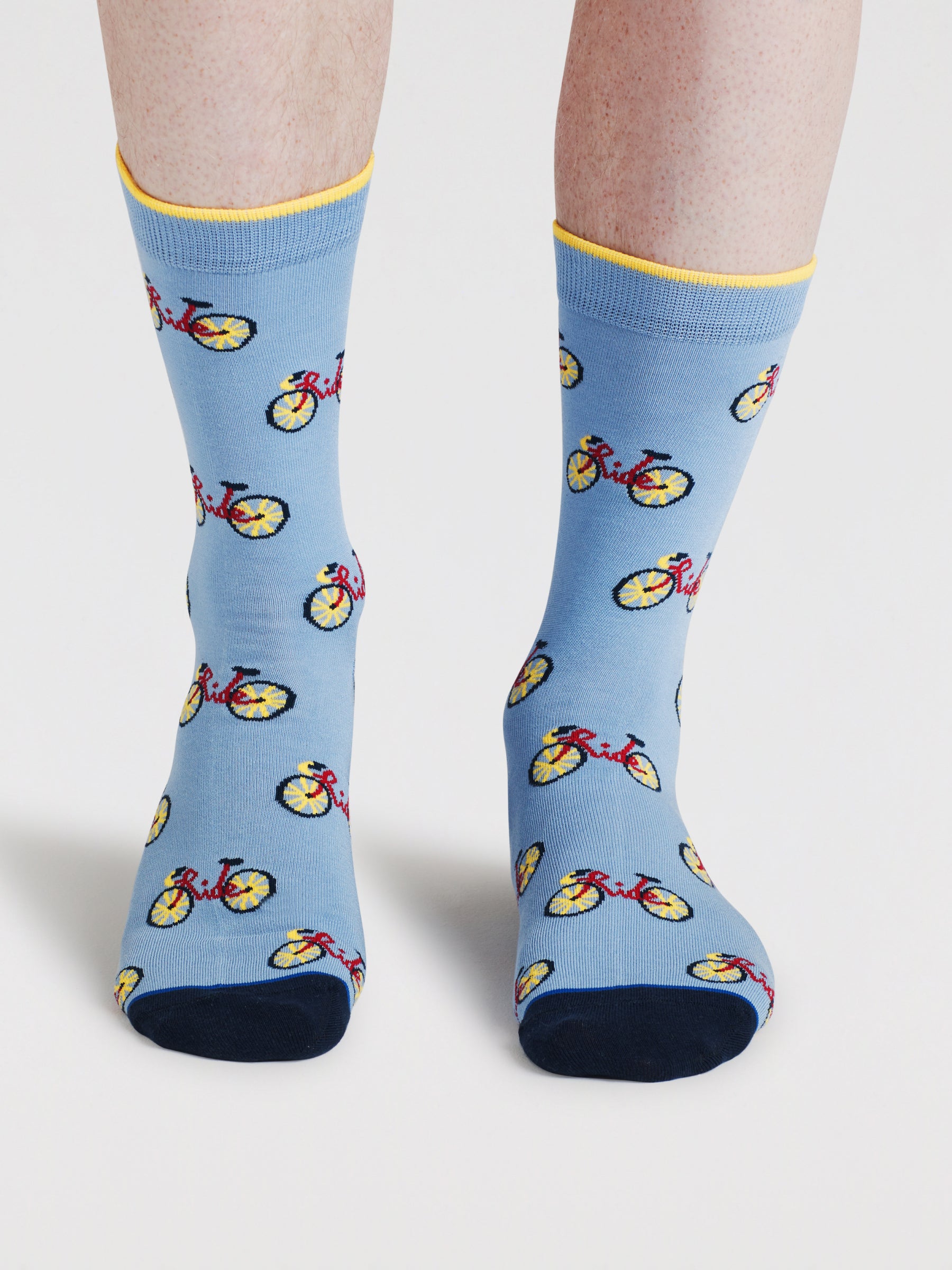 Mens Berne Bike Bamboo Socks - Storm Blue