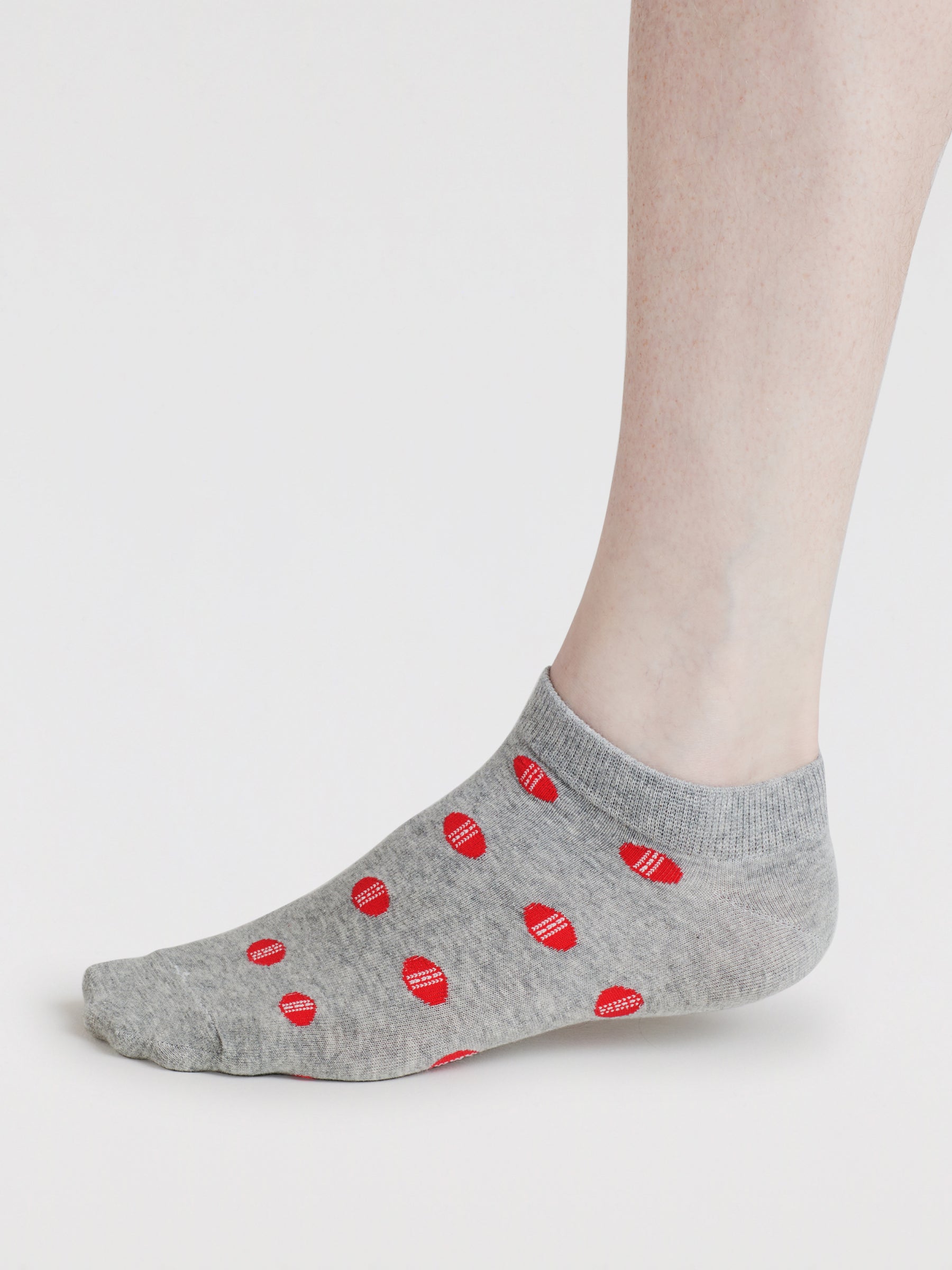 Mens Parker Sport Organic Cotton Trainer Socks - Grey Marl