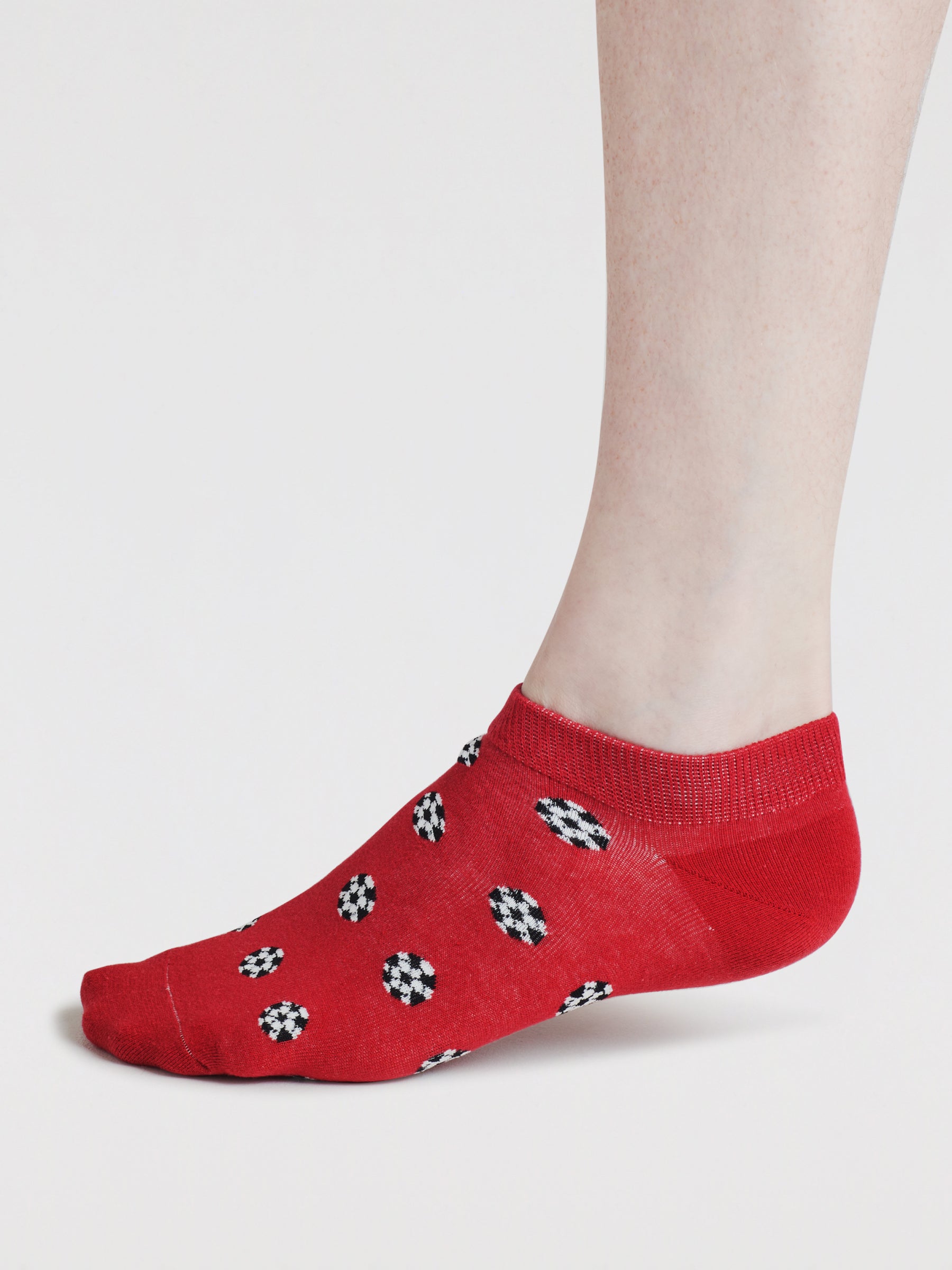 Mens Parker Sport Organic Cotton Trainer Socks - Clay Red