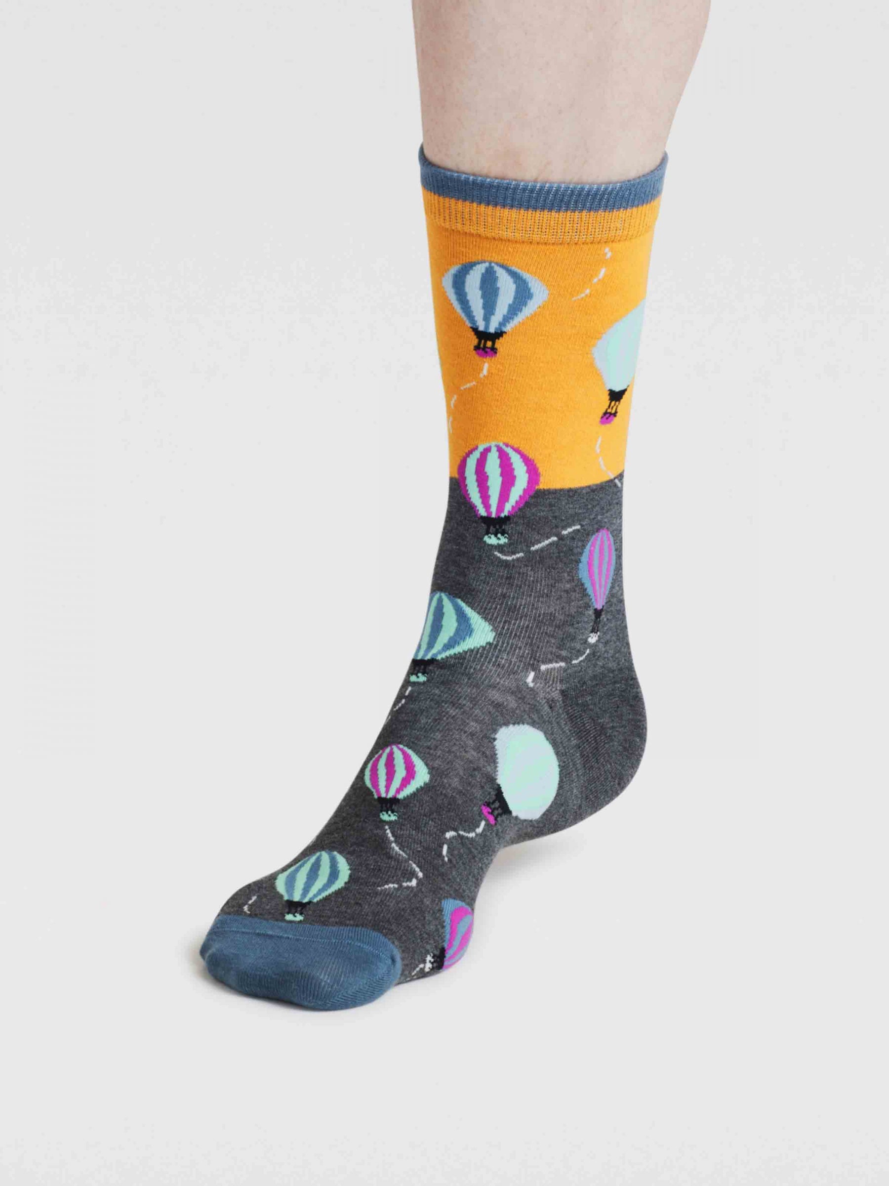 Pele Hot Air Balloon Organic Cotton Socks - Cumin Yellow