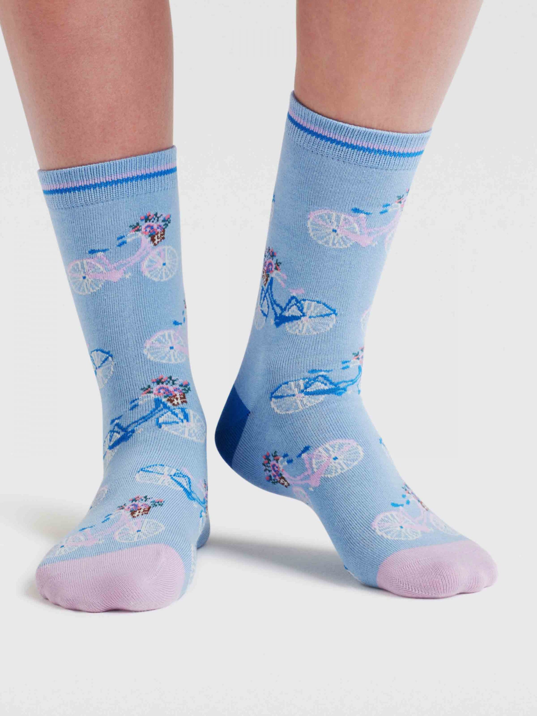 Womens Rosette Bike Bamboo Socks - Klein Blue