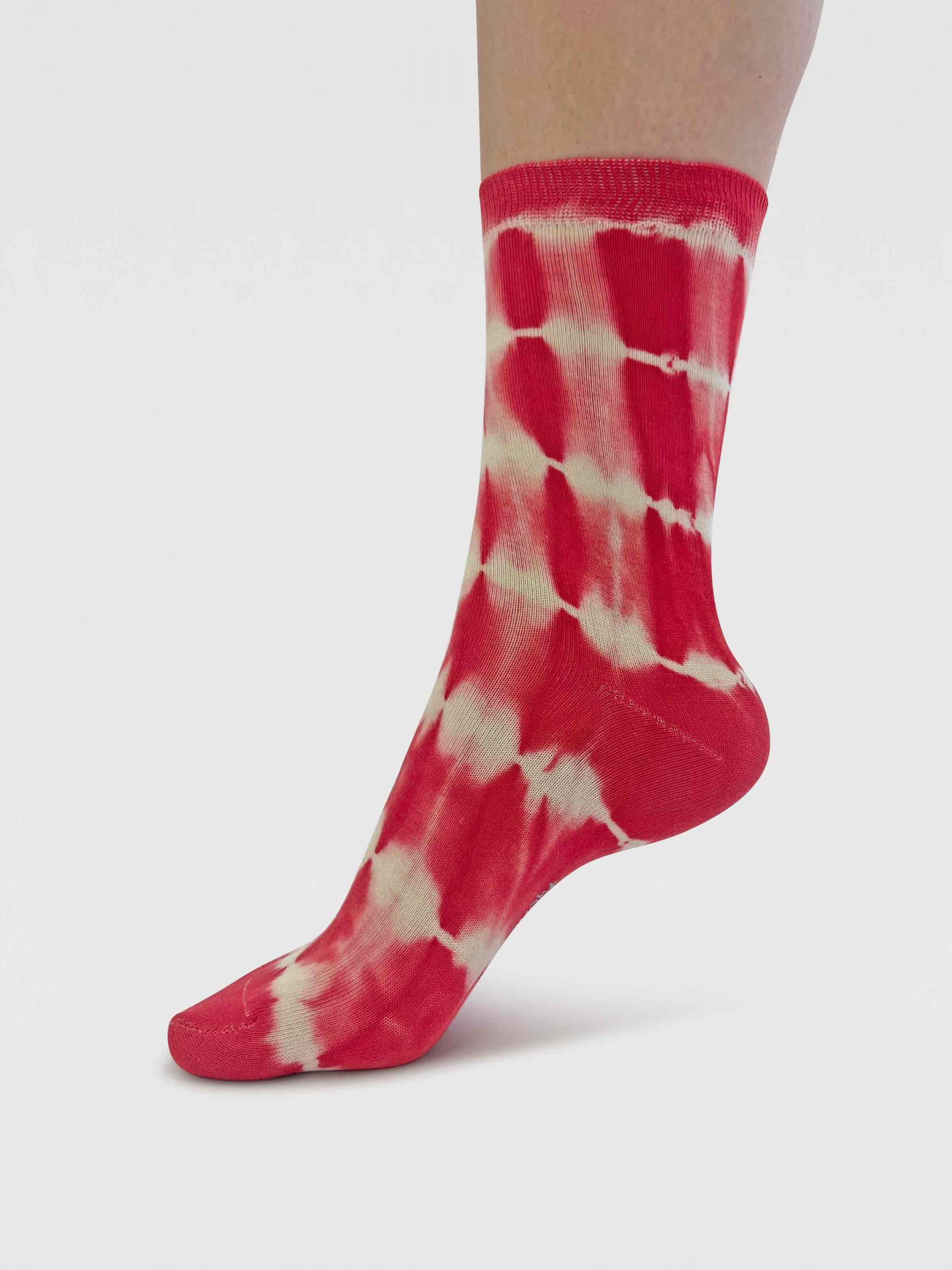 Womens Ana Tie Dye Bamboo Socks - Neon Pink