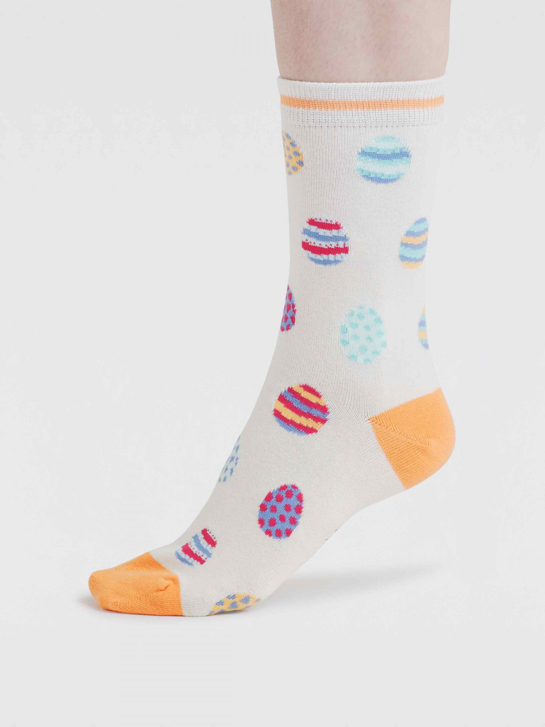Elsa Easter Egg Bamboo Socks - Stone White