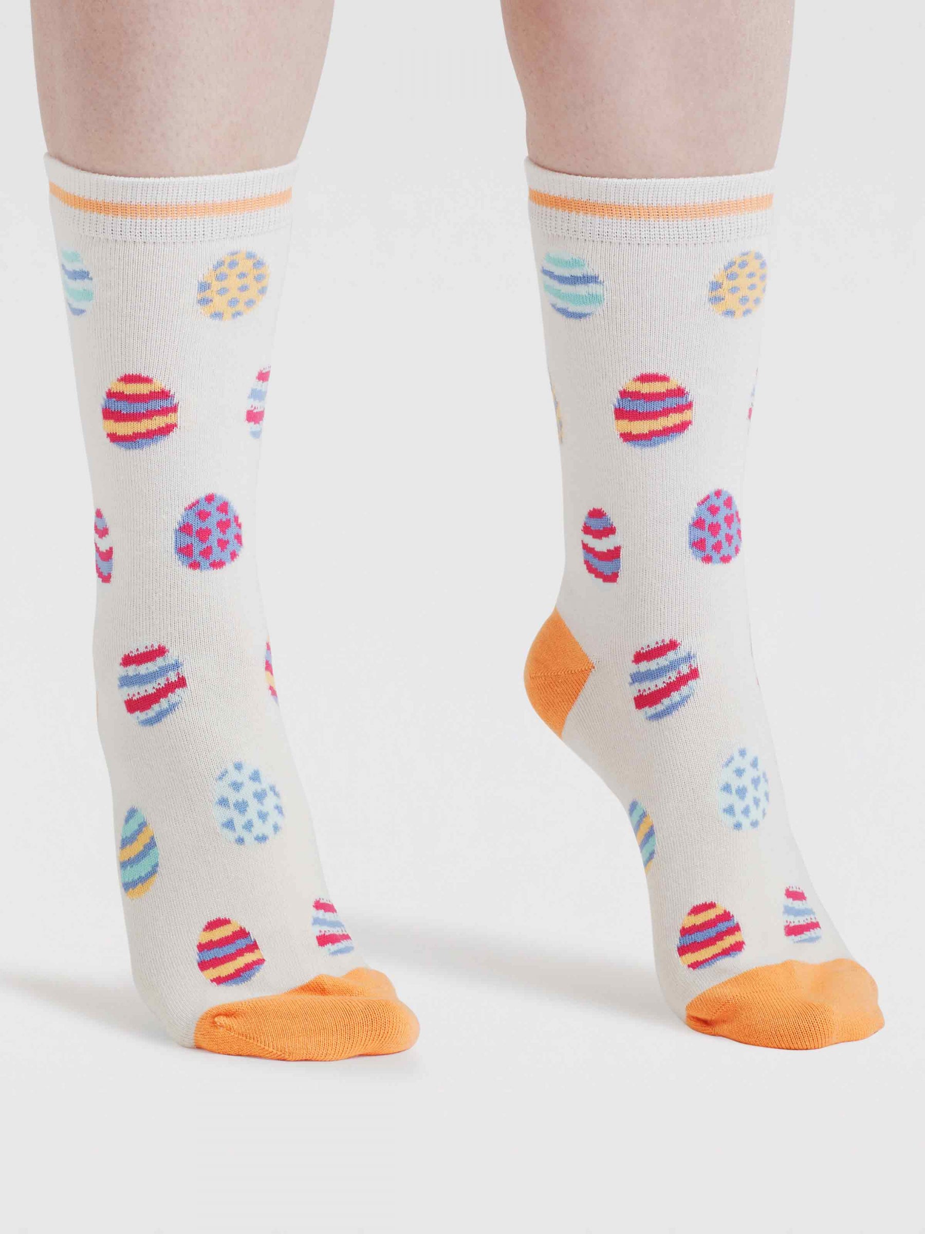 Elsa Easter Egg Bamboo Socks - Stone White