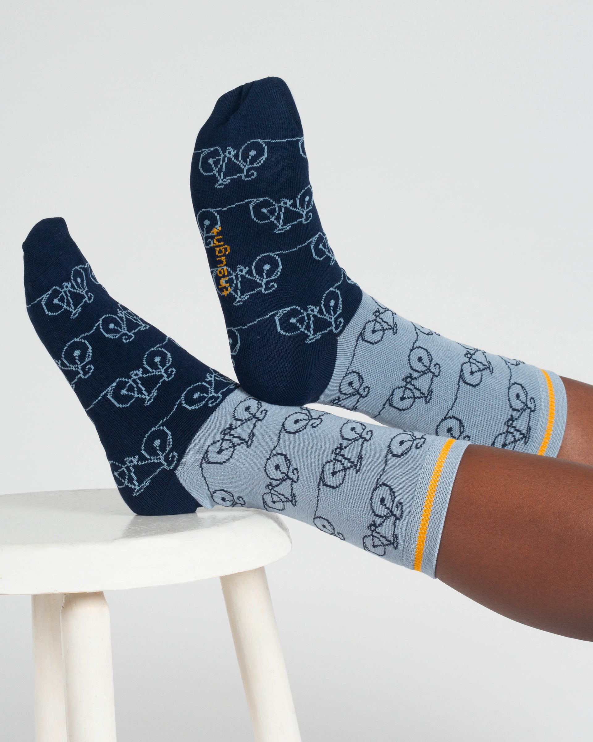 Bicycle Bamboo 3 Pack Socks - Blue/Yellow