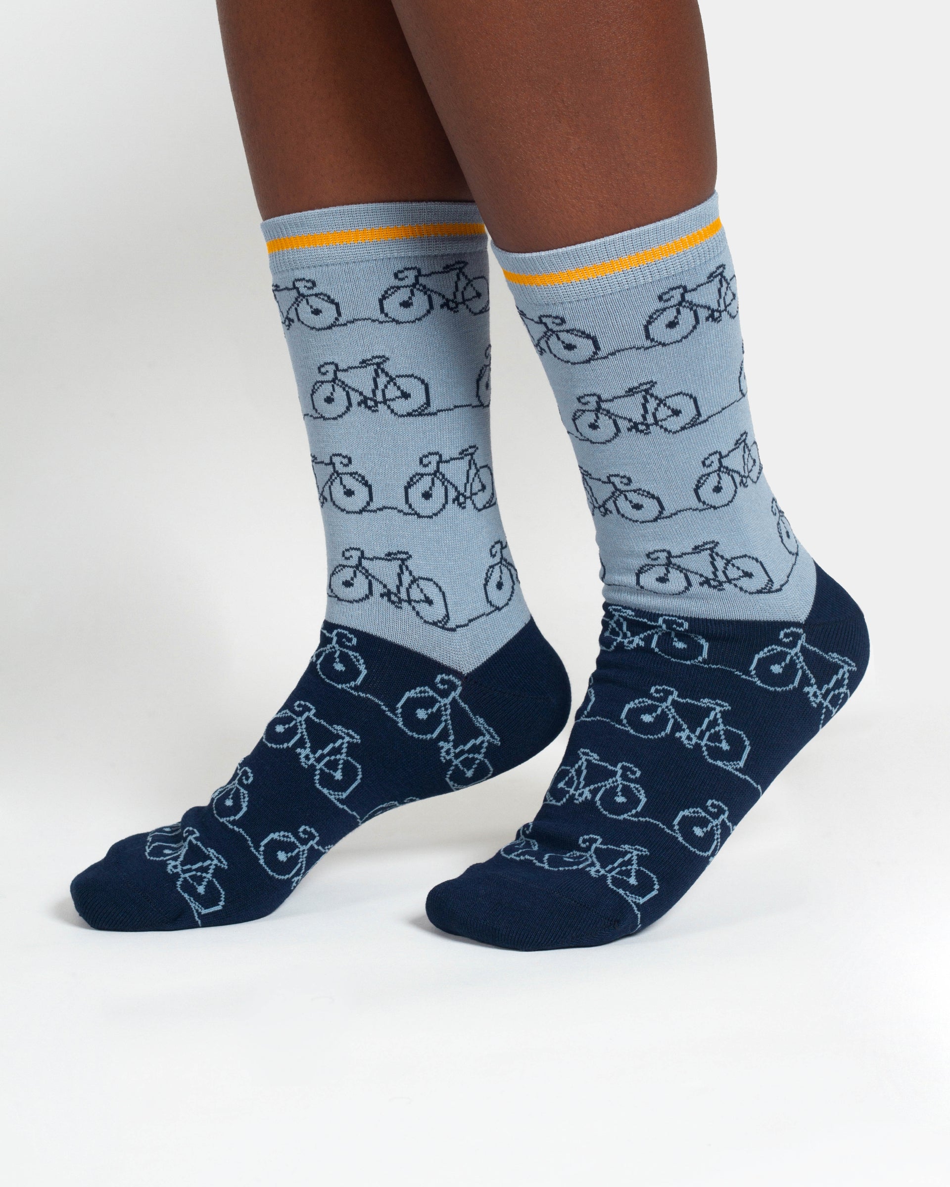Bicycle Bamboo 3 Pack Socks - Blue/Yellow