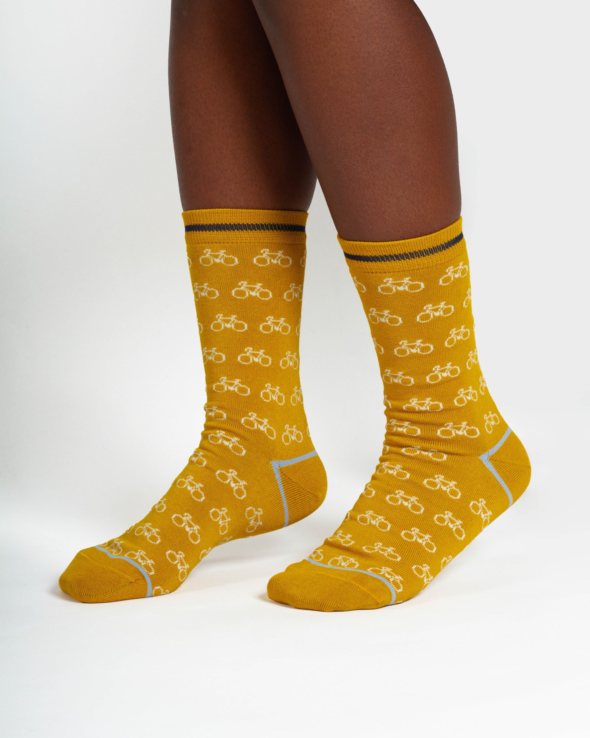 Bicycle Bamboo 3 Pack Socks - Blue/Yellow