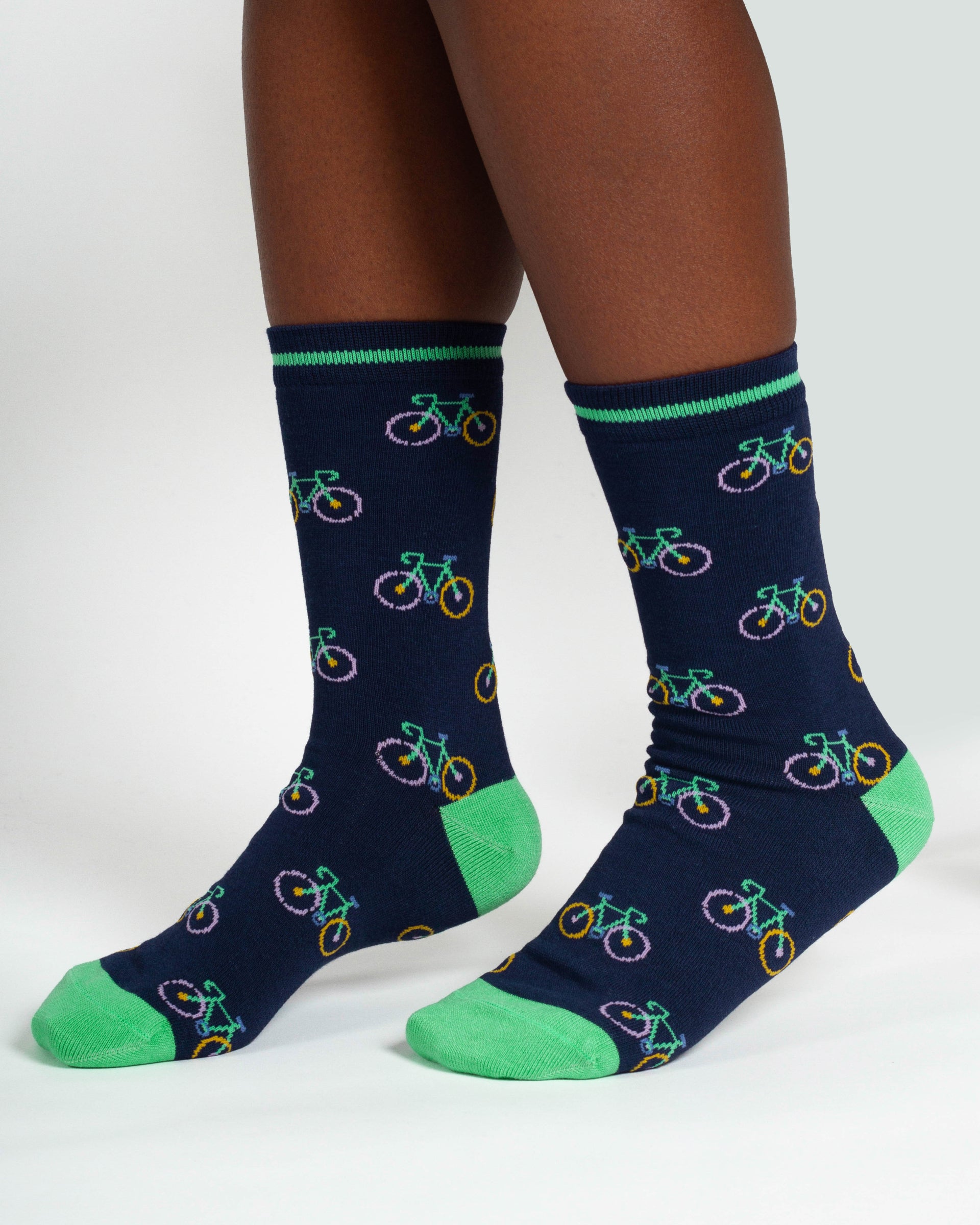 Bicycle Bamboo 3 Pack Socks - Blue/Yellow