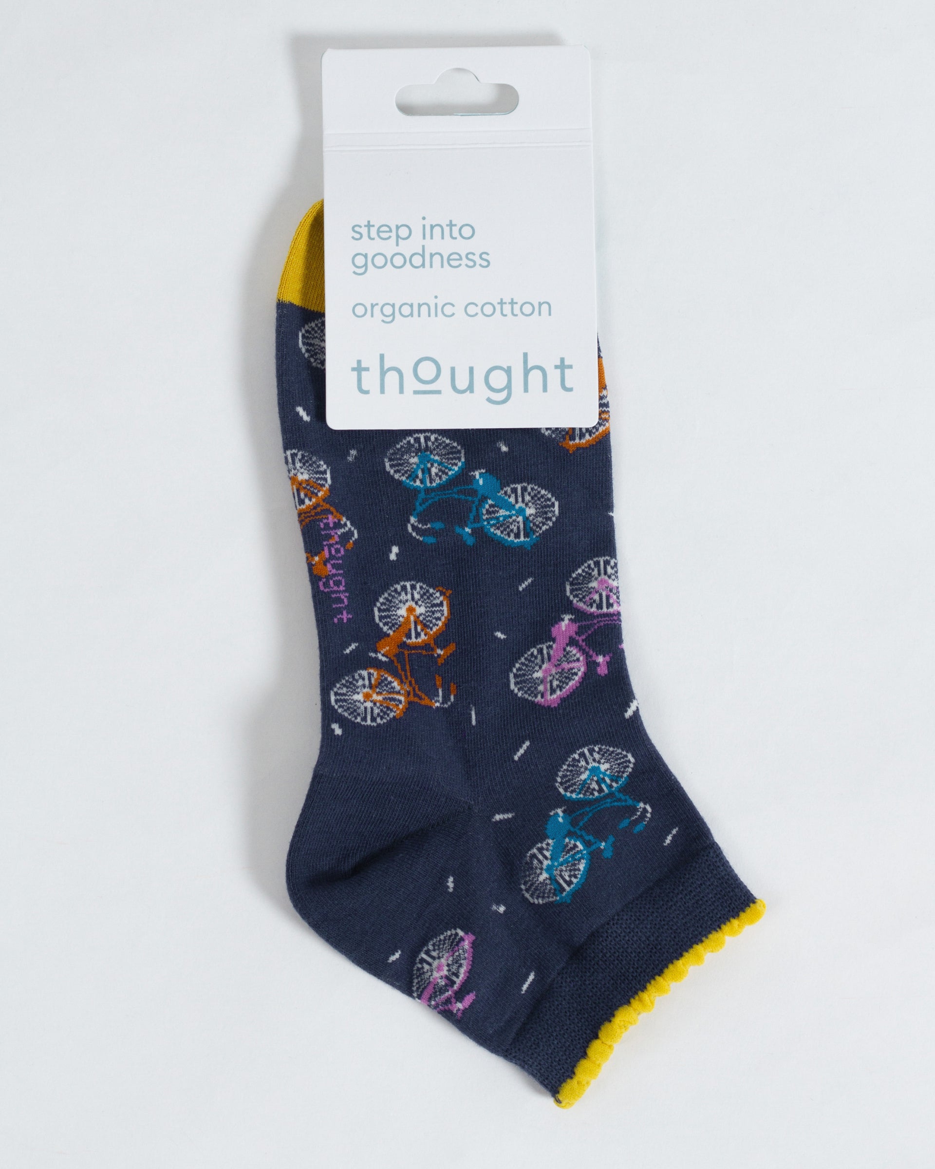 Bicycle Confetti Spot Organic Cotton Ankle Socks - Blue/Yellow