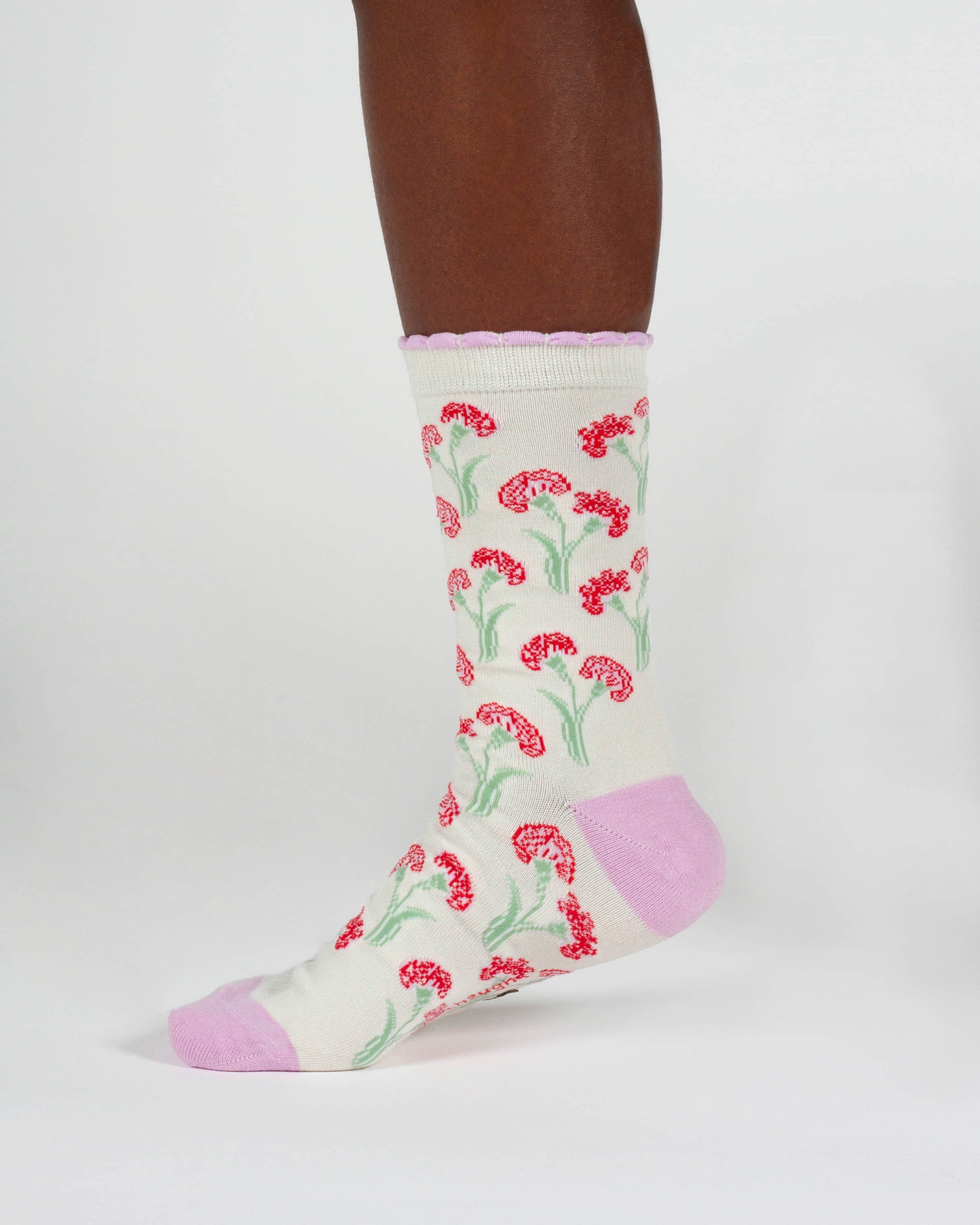 Womens January Birth Flower Sock - Carnation