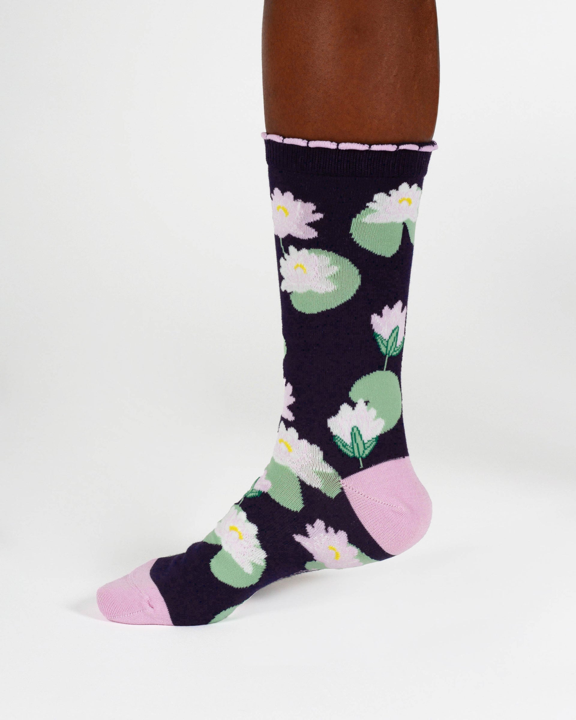 Womens July Birth Flower Sock - Water-Lily