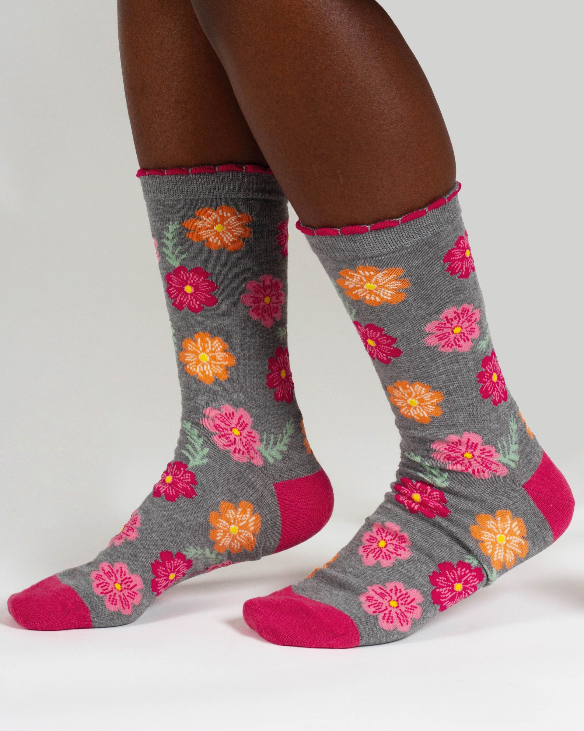 Womens October Birth Flower Sock - Cosmos