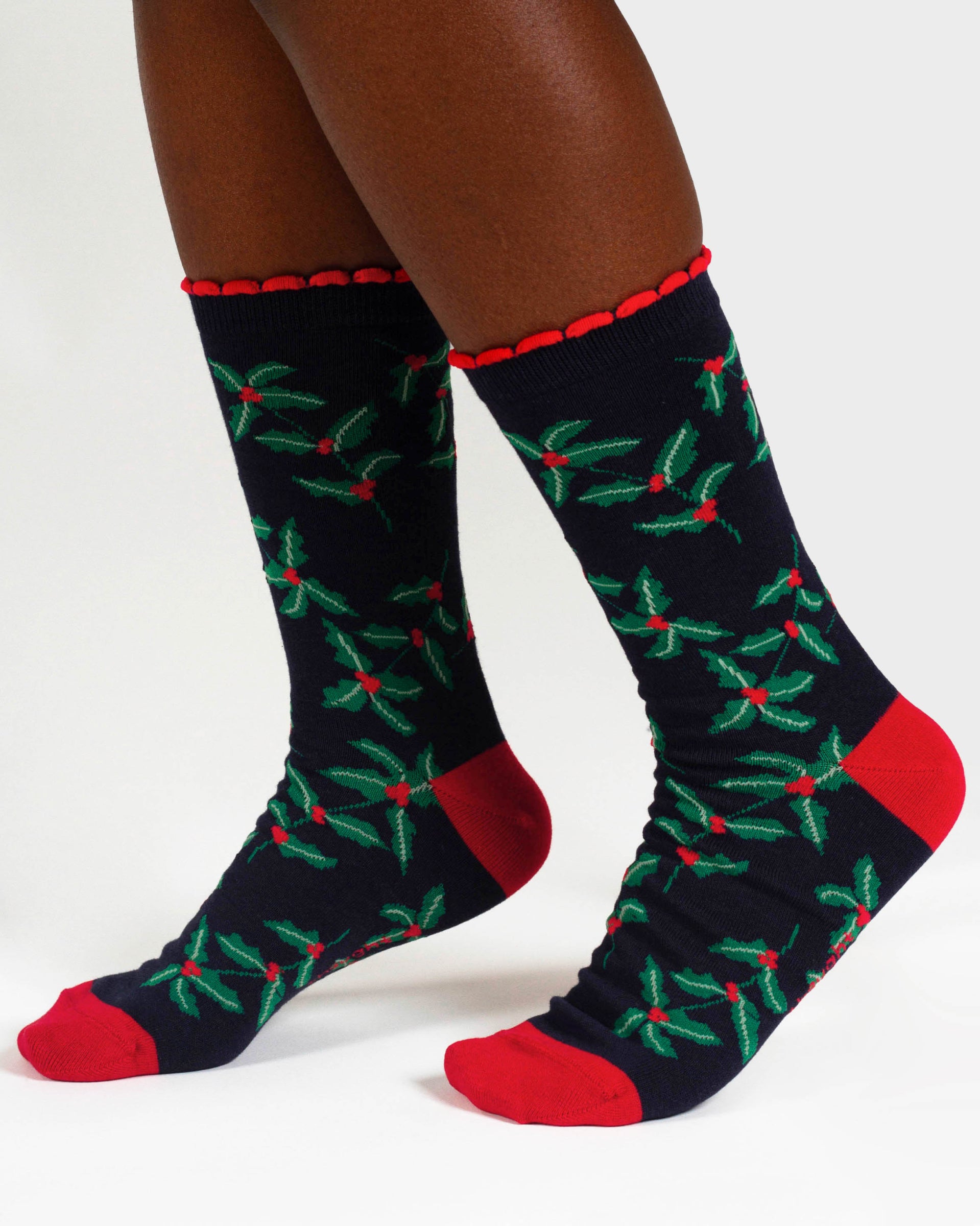 Womens December Birth Flower Sock - Holly