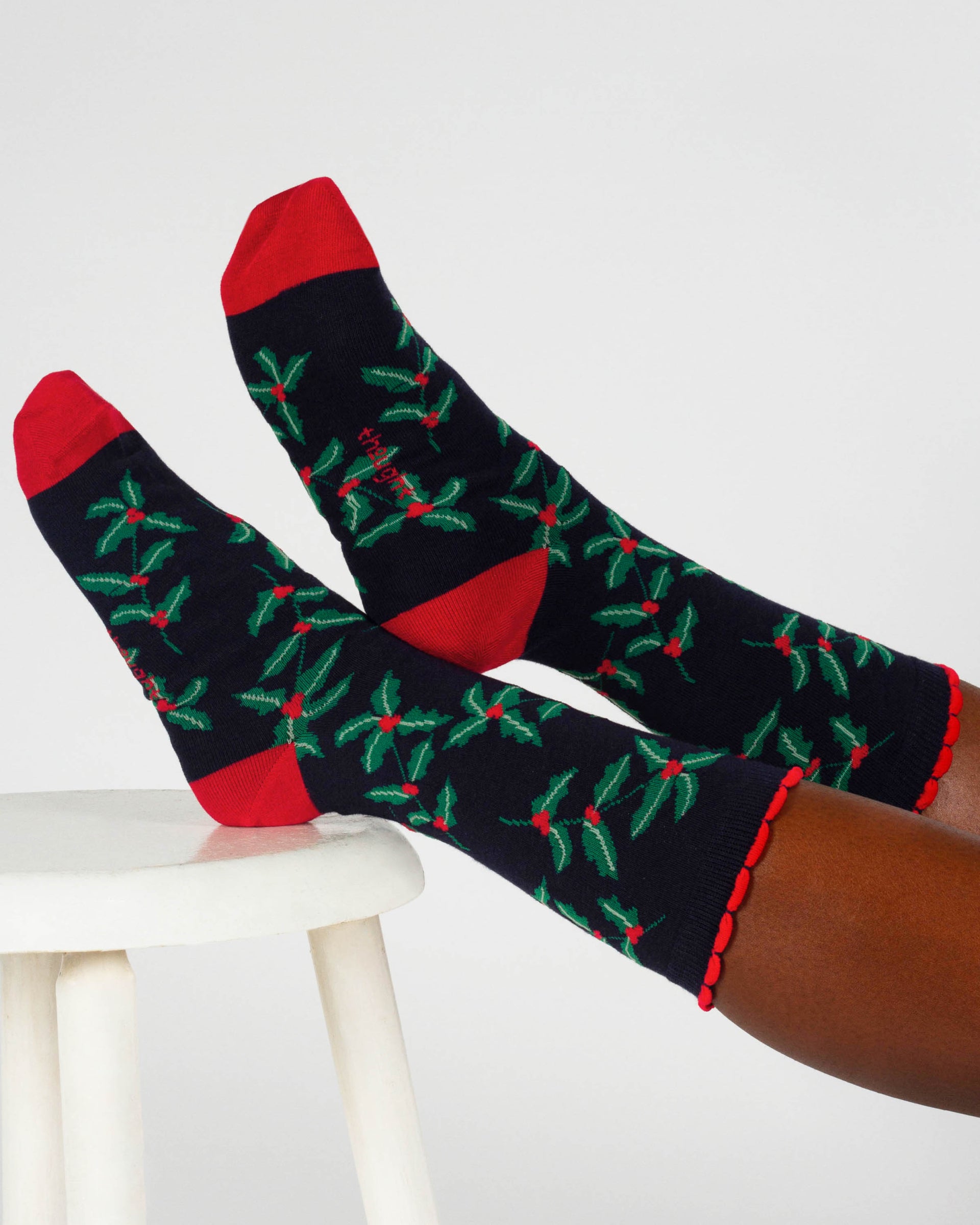 Womens December Birth Flower Sock - Holly