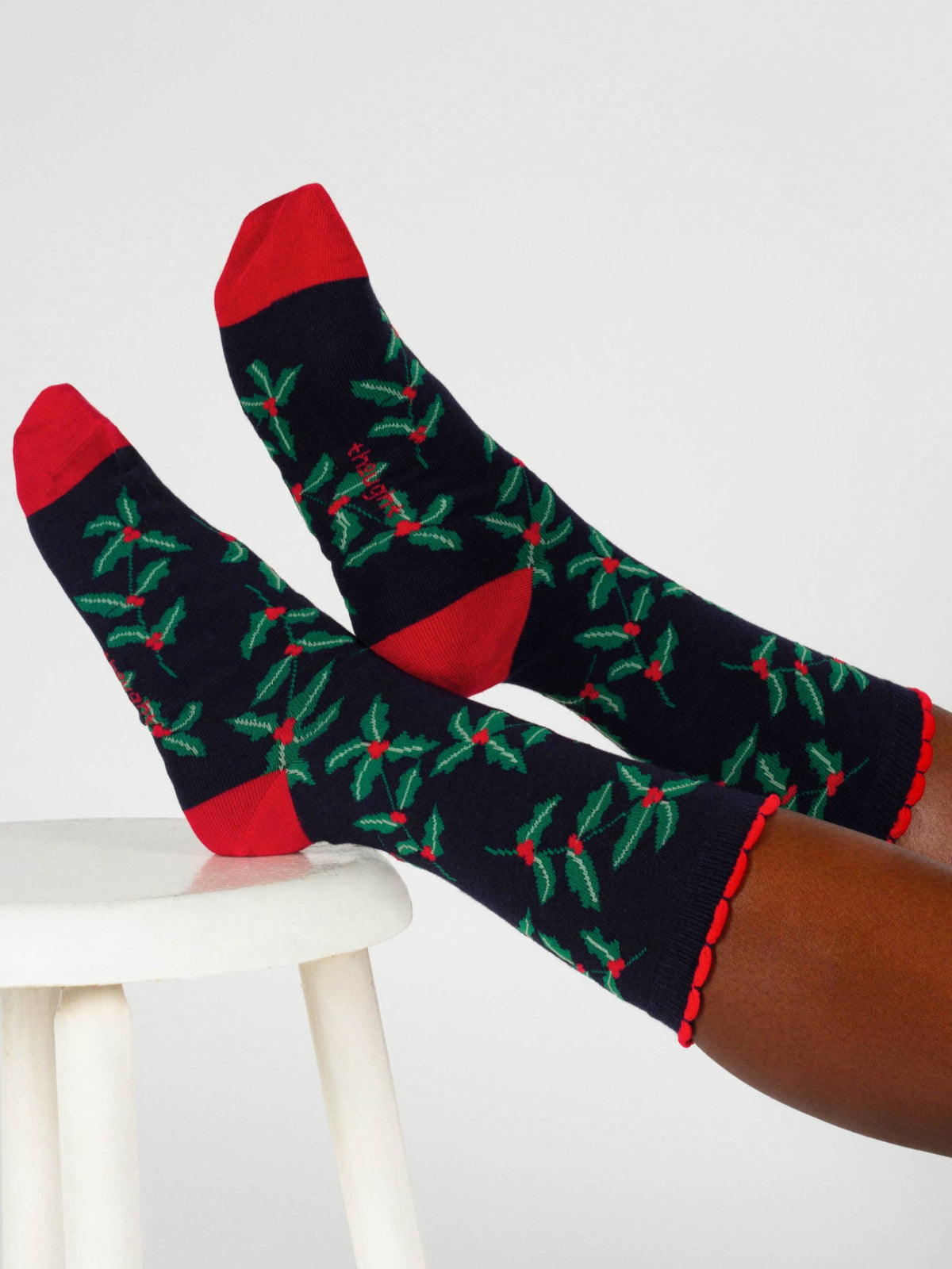 Womens December Birth Flower Sock - Holly