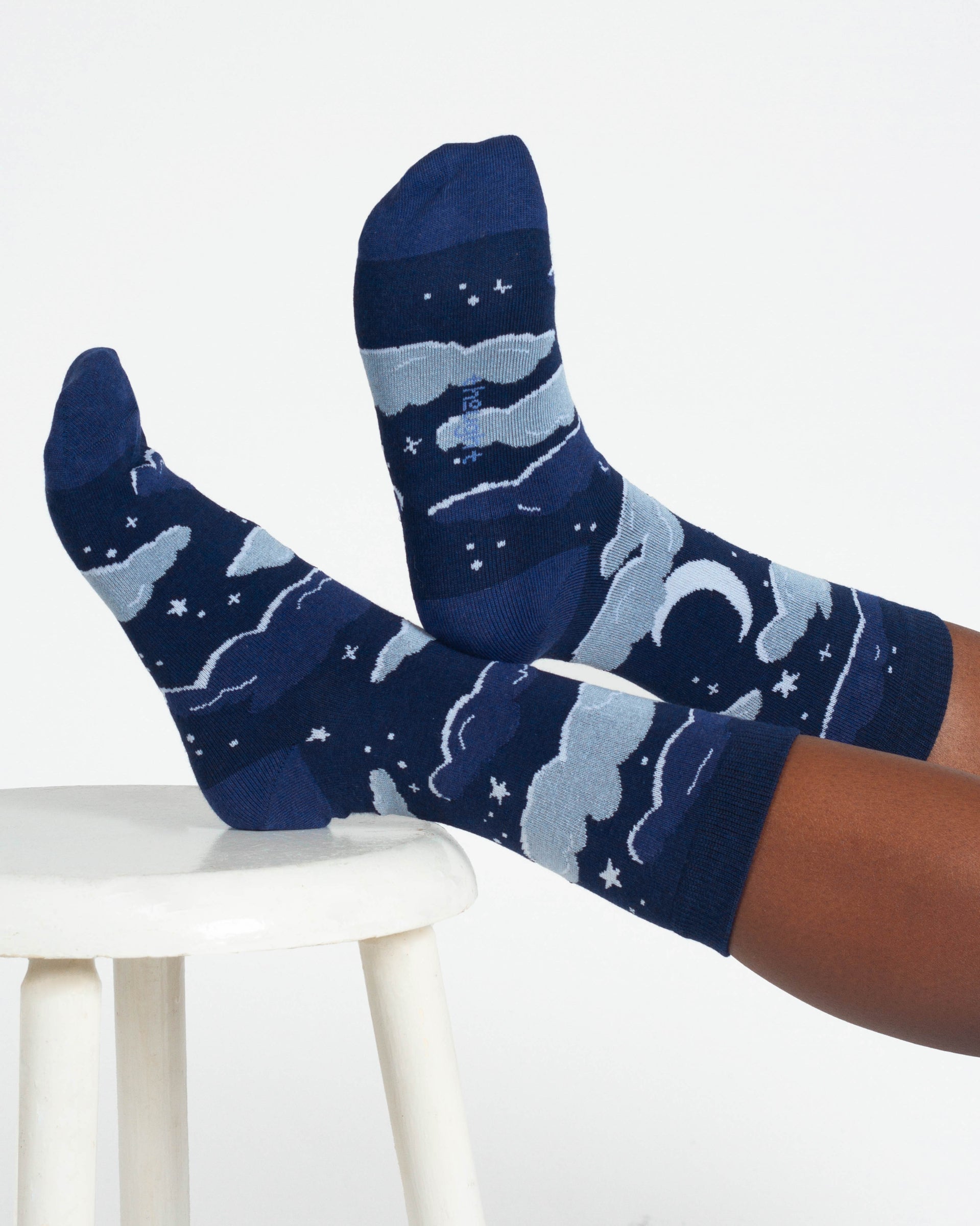 Cloudy Night Bamboo Socks - Blue Multi