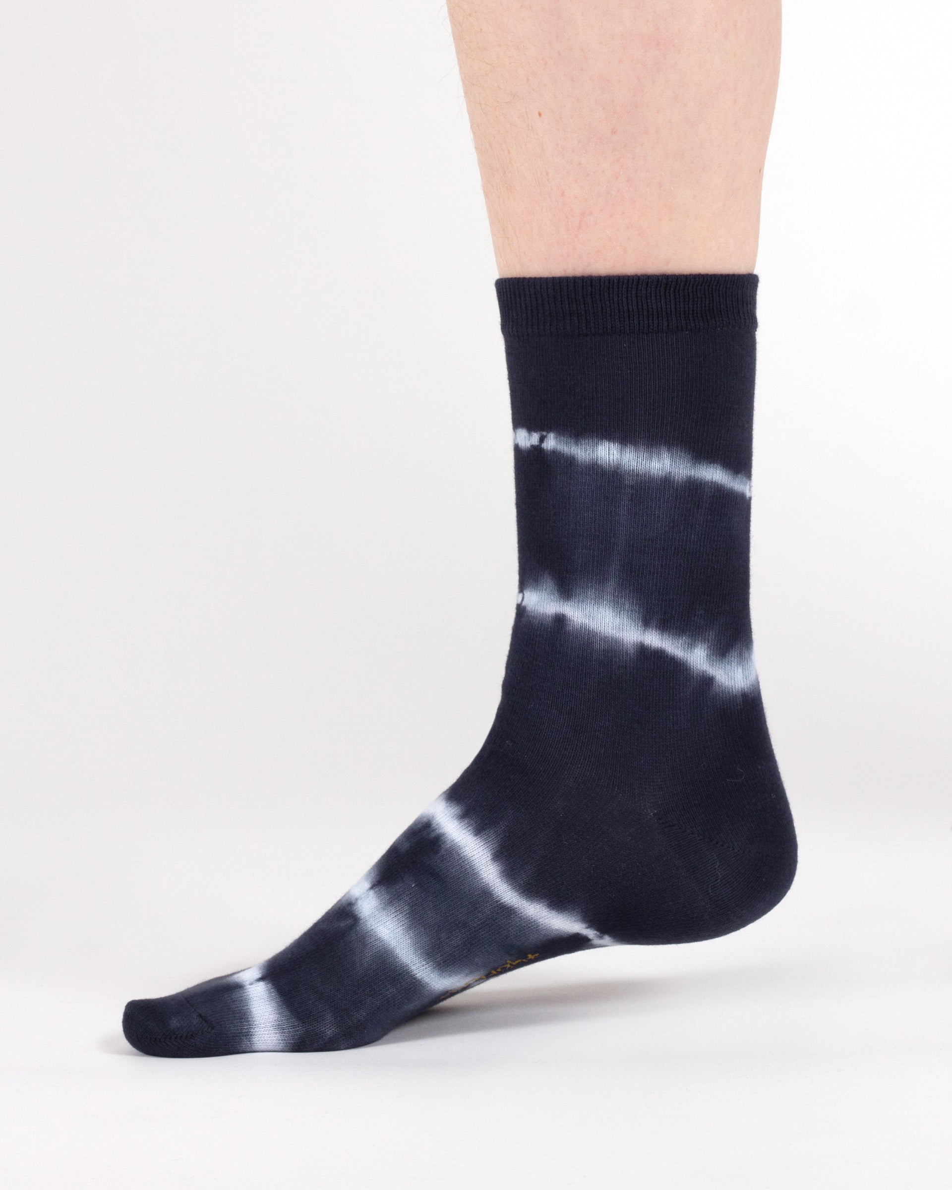 Tie Dye Organic Cotton Crew Socks - Navy Cream