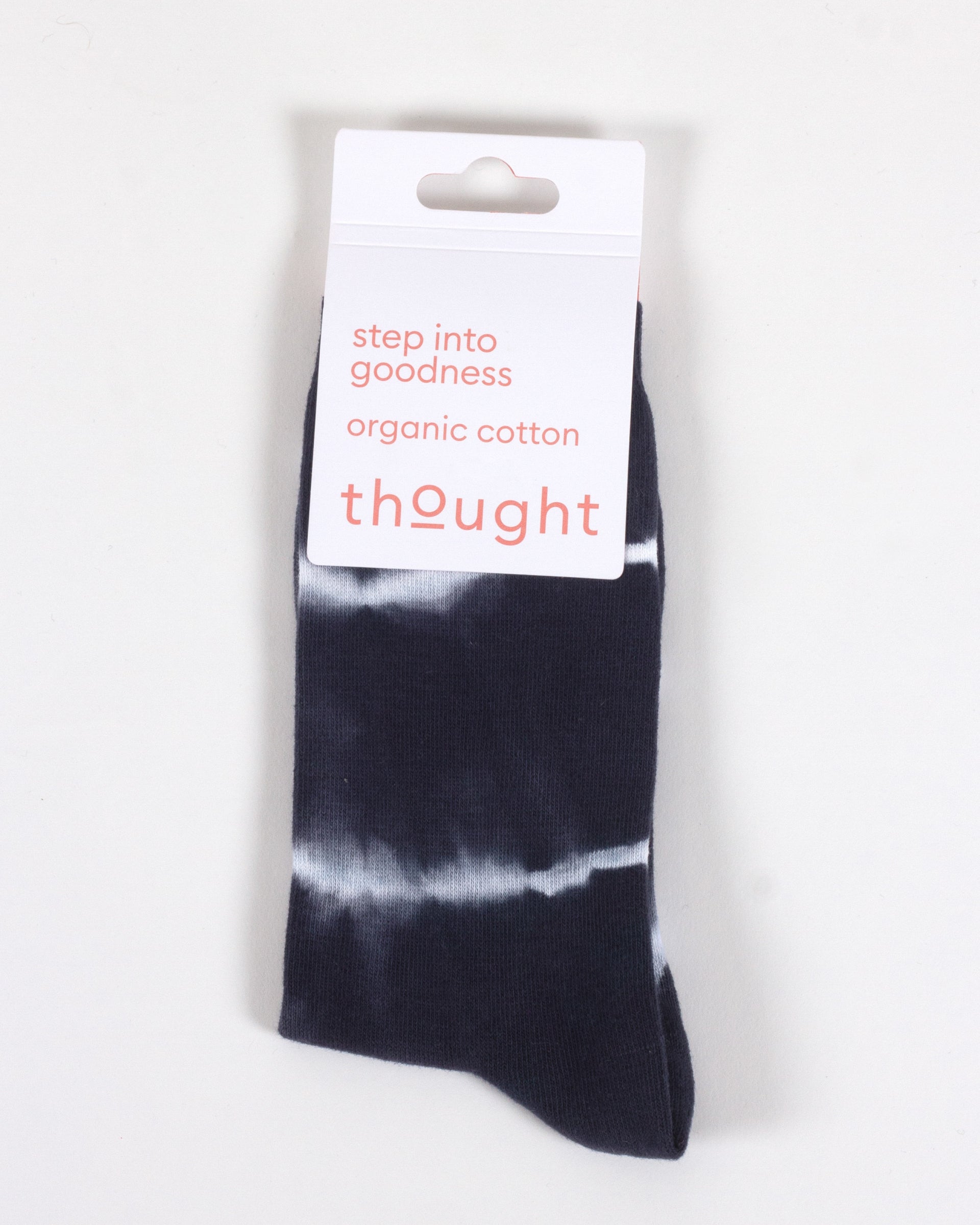 Tie Dye Organic Cotton Crew Socks - Navy Cream