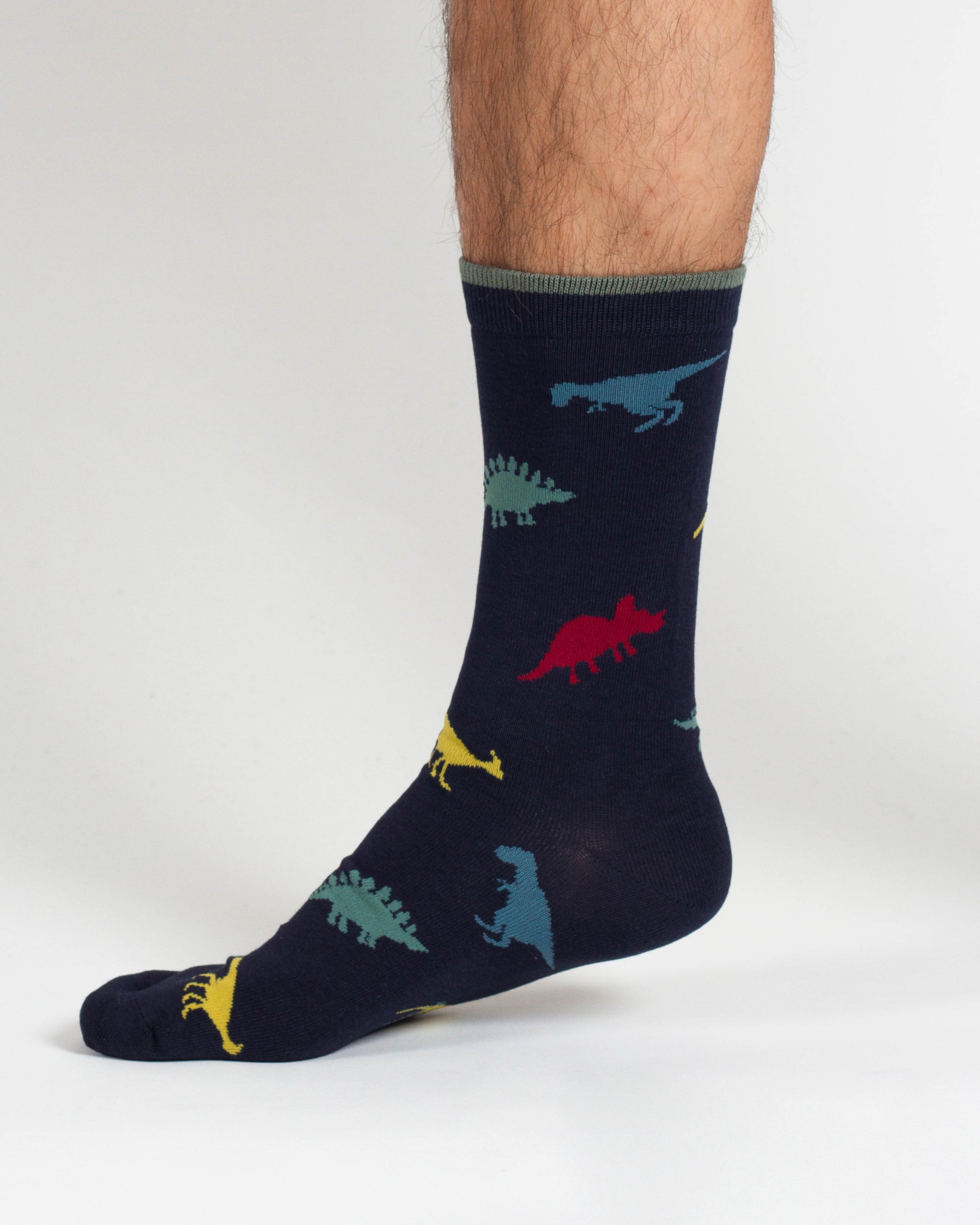 Dino Bamboo 2 Socks in a Bag - Green/Navy