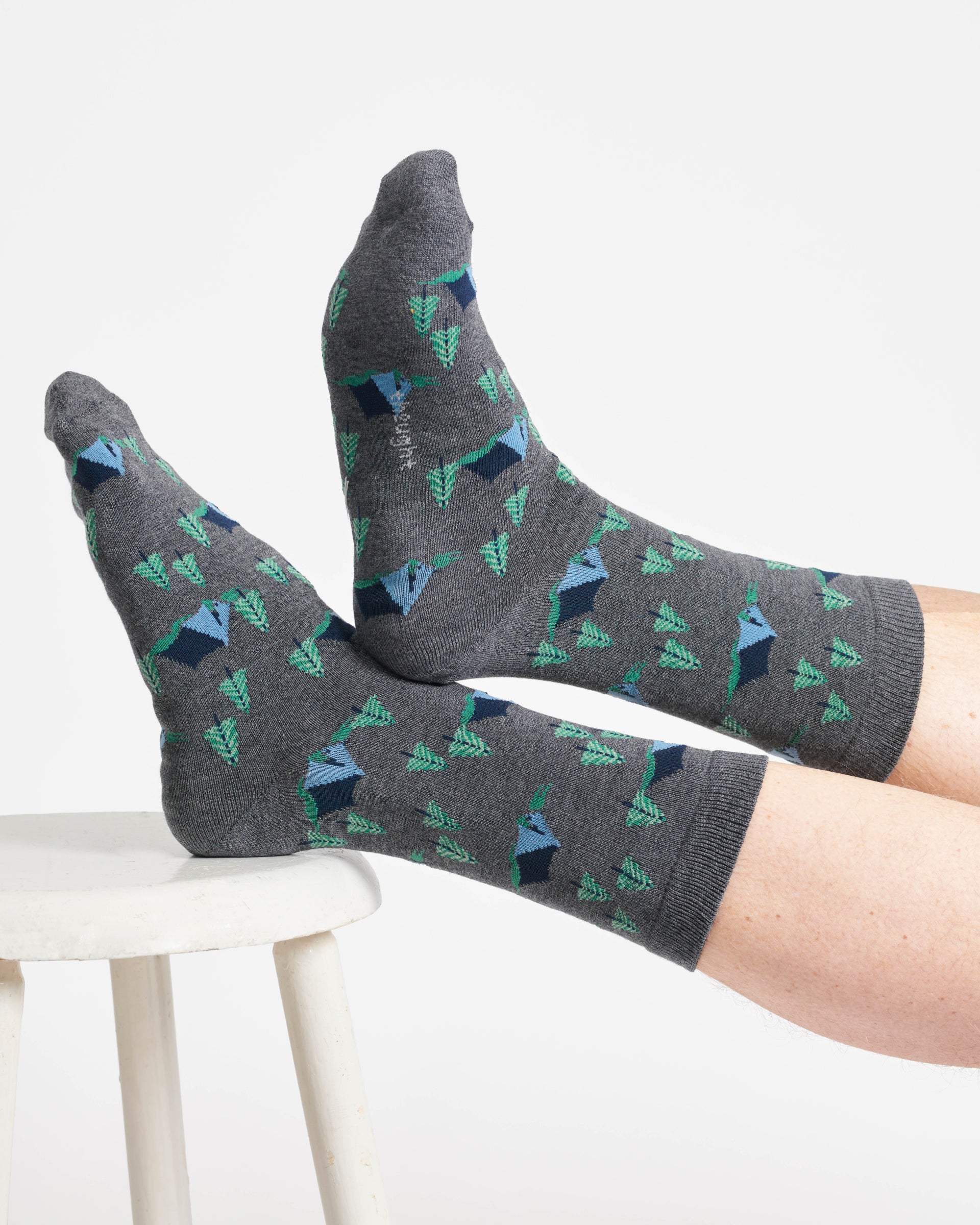 Go Explore Bamboo Gift Box of 7 Socks - Grey/Navy/Green/Orange