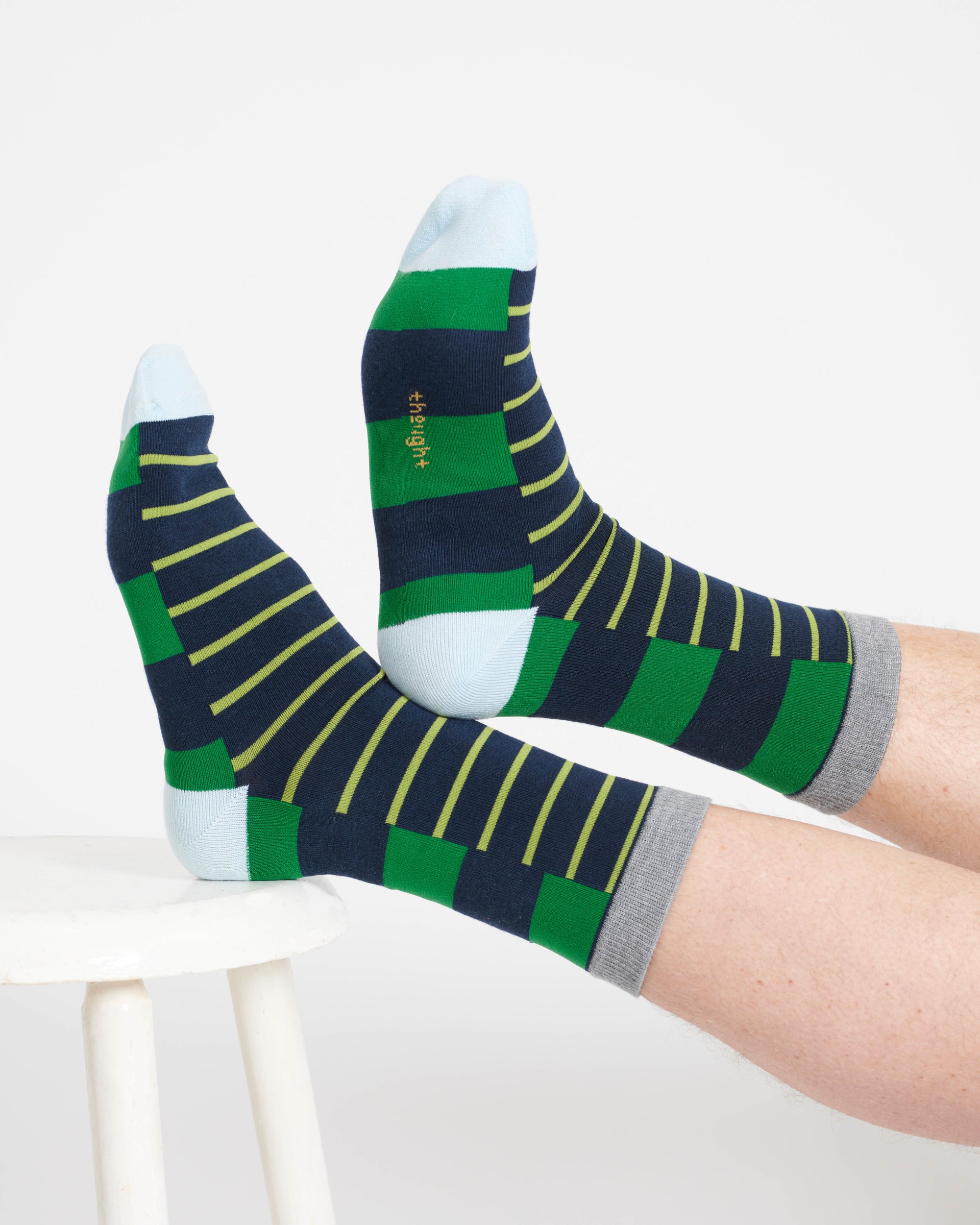 Mens Good Luck Bamboo 3 Pack of Socks - Green/Navy/Grey