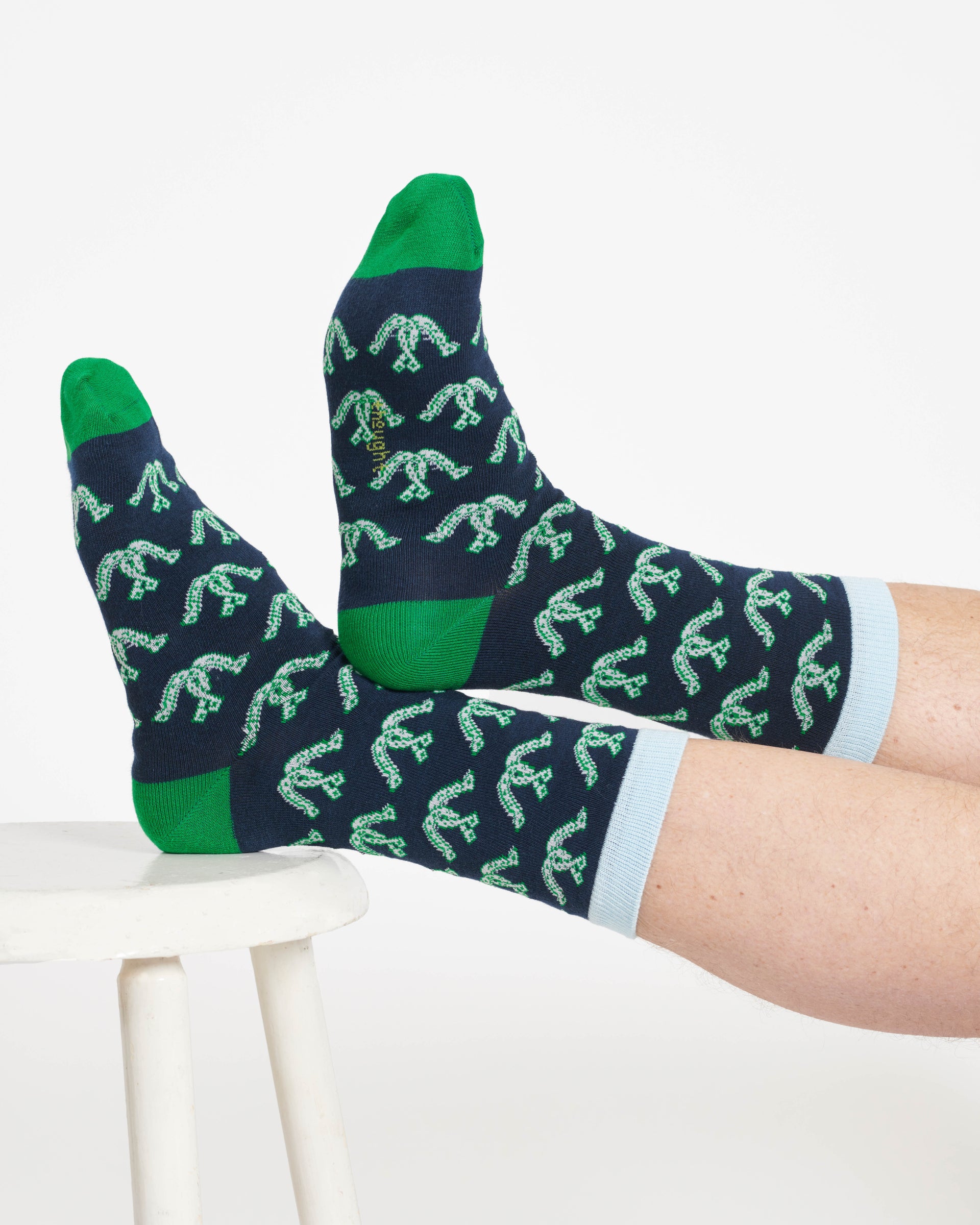 Mens Good Luck Bamboo 3 Pack of Socks - Green/Navy/Grey