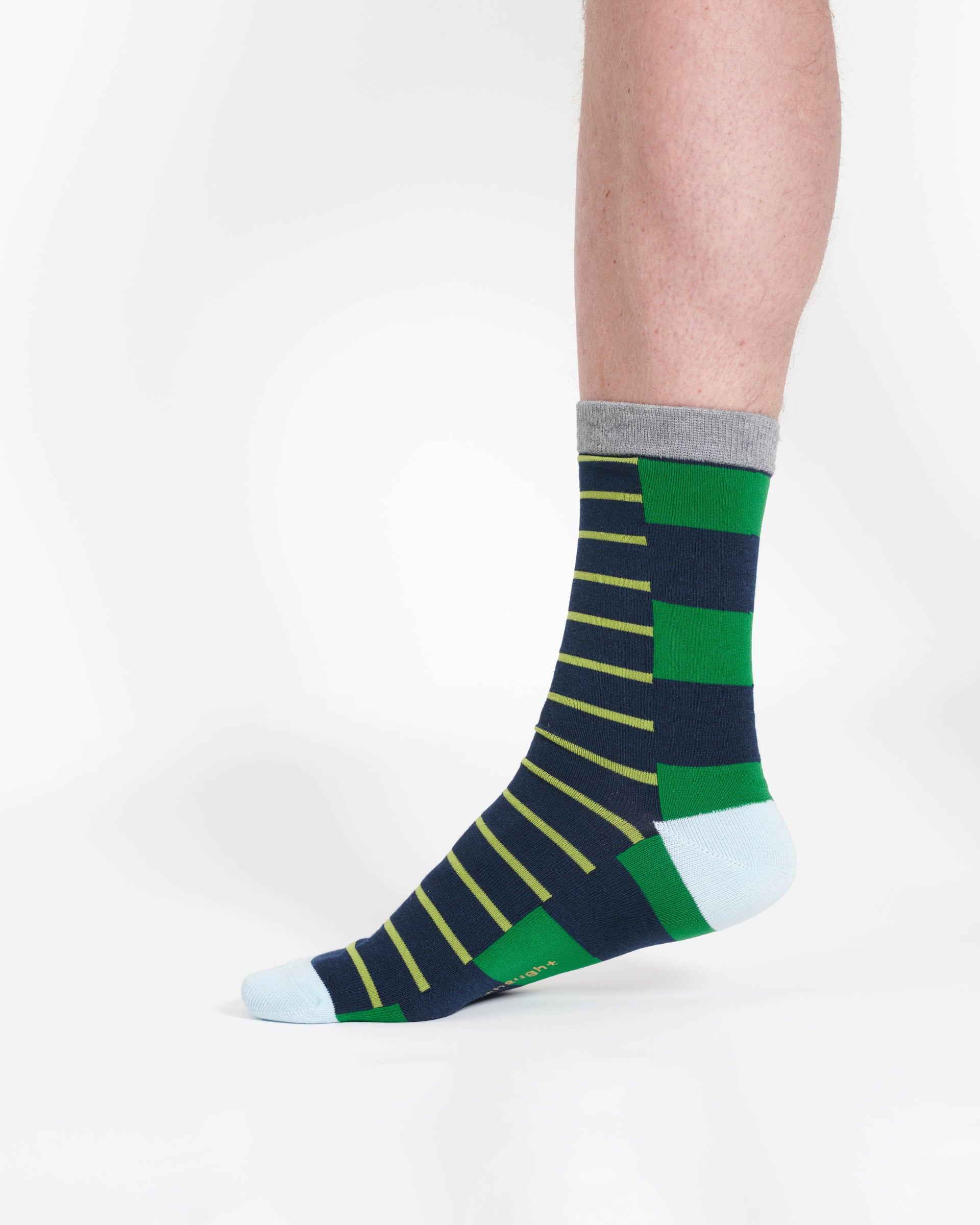 Mens Good Luck Bamboo 3 Pack of Socks - Green/Navy/Grey