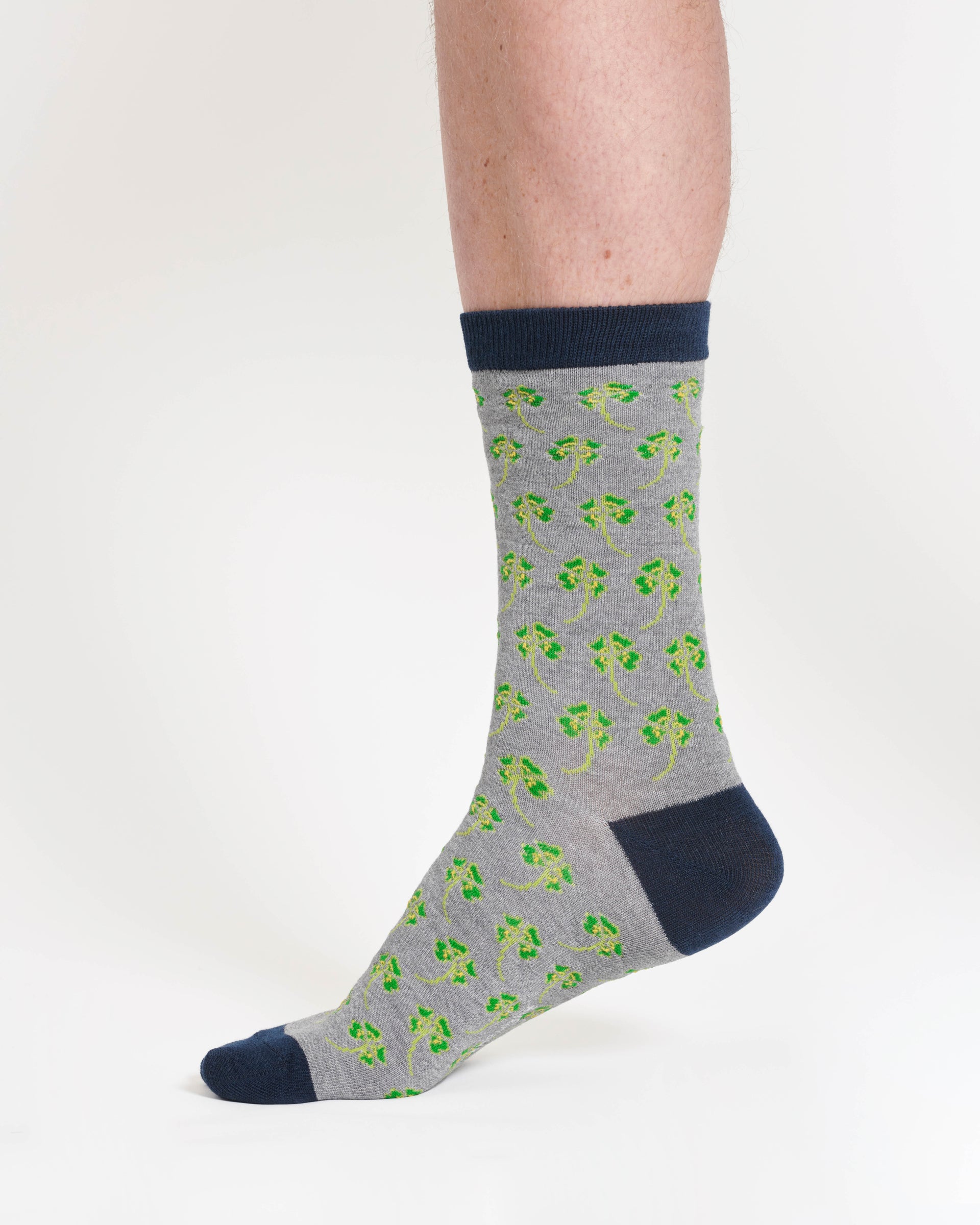 Mens Good Luck Bamboo 3 Pack of Socks - Green/Navy/Grey