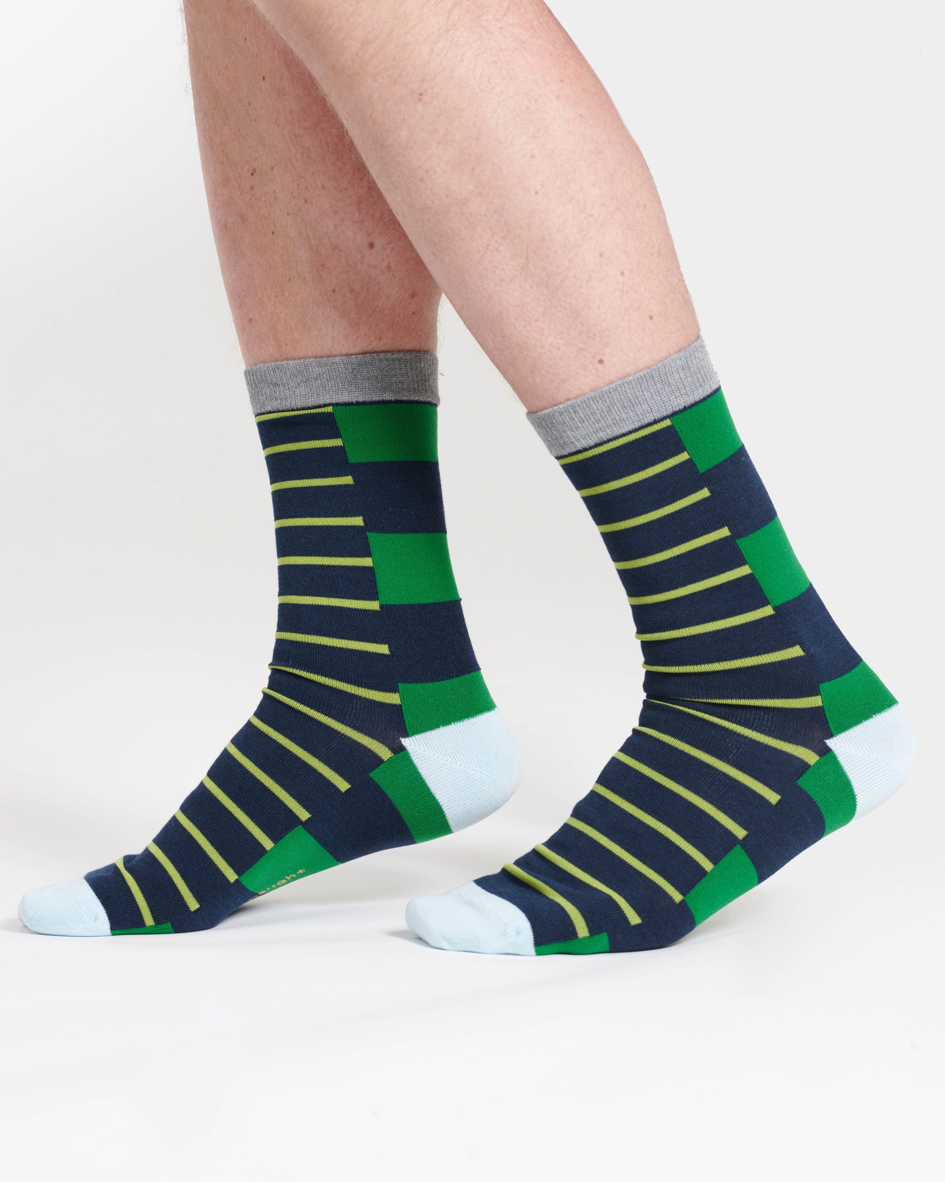 Mens Good Luck Bamboo 3 Pack of Socks - Green/Navy/Grey