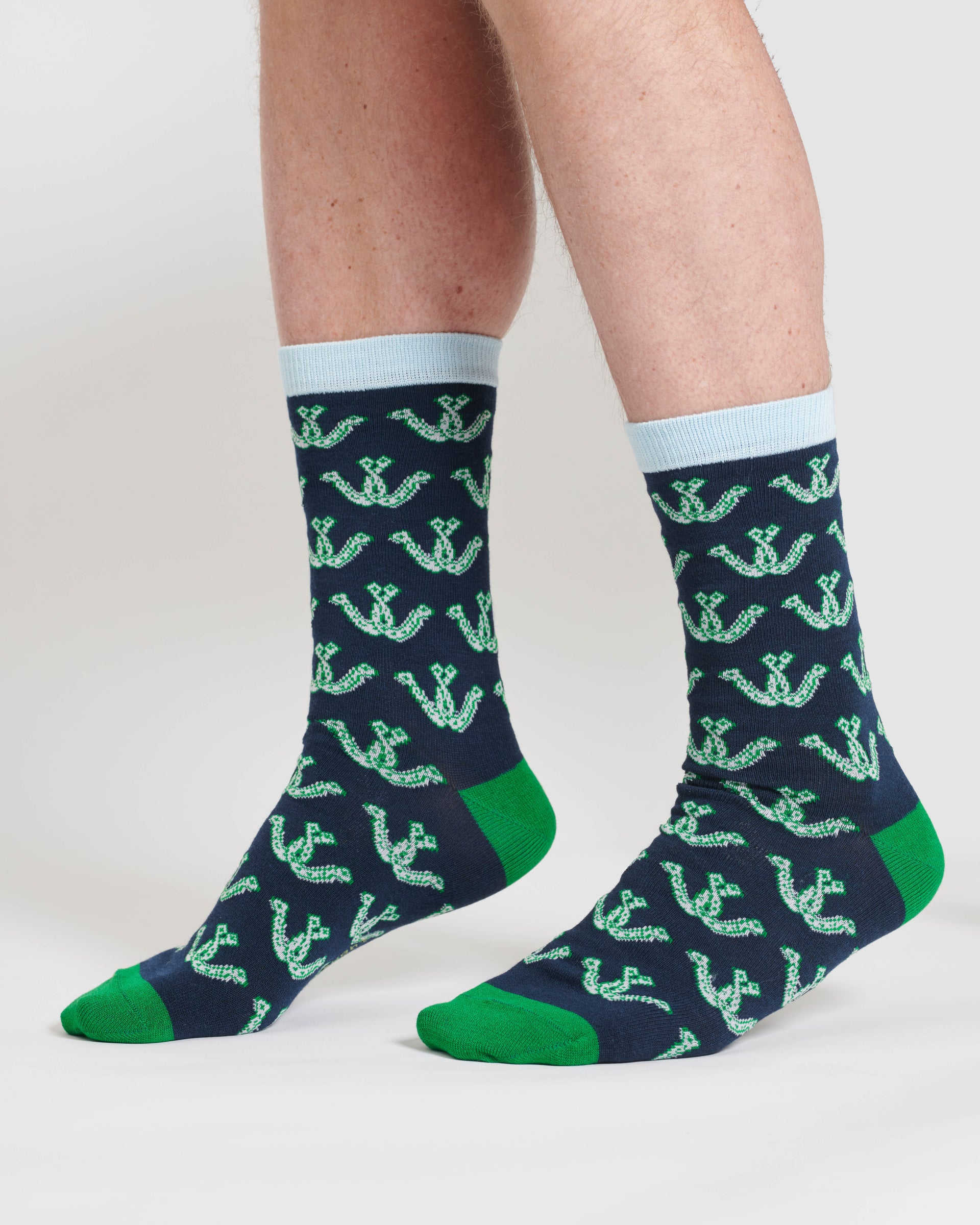 Mens Good Luck Bamboo 3 Pack of Socks - Green/Navy/Grey