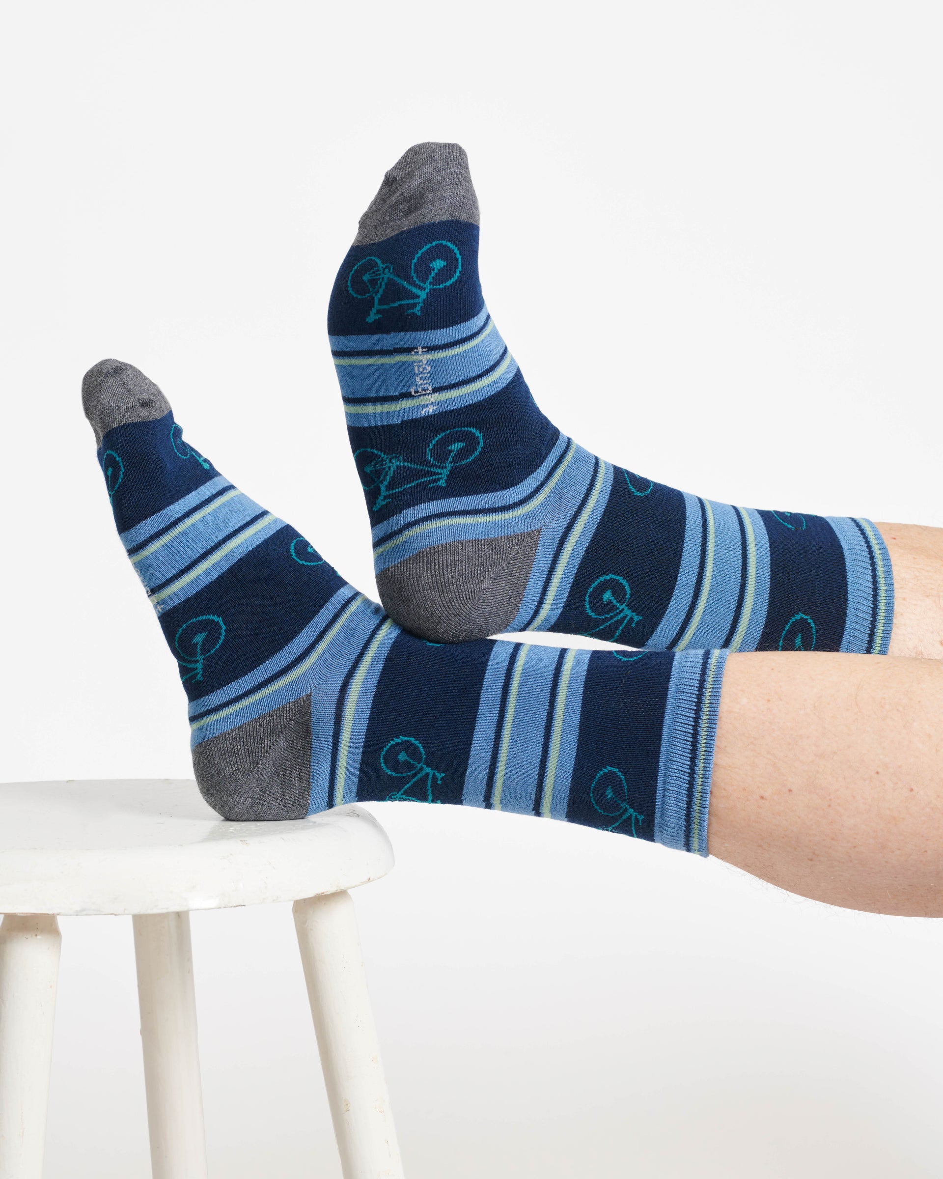 Bicycle Bamboo Gift Box of 4 Socks - Blue/Green/Navy