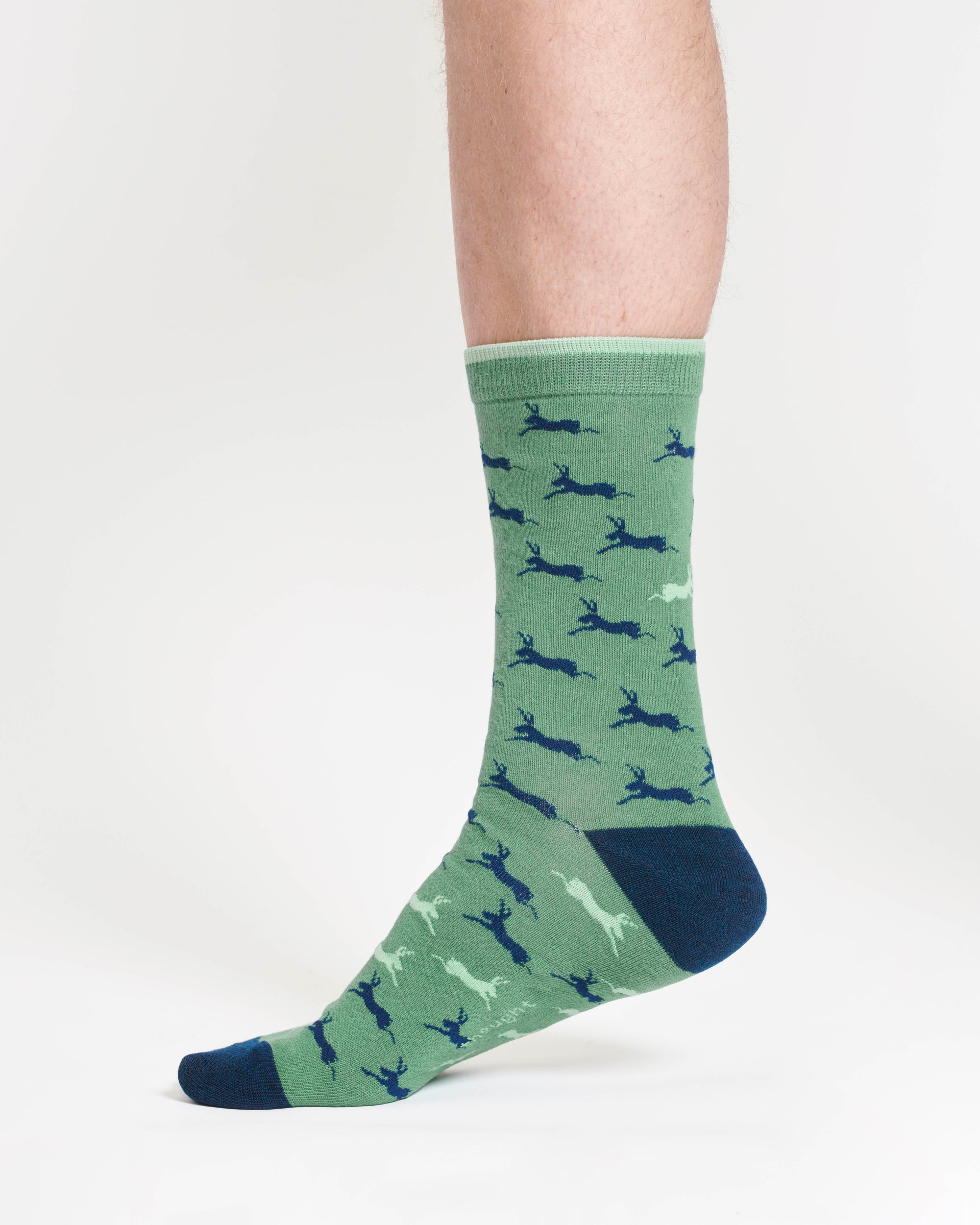 Hare Bamboo Crew Socks - Green/Hare