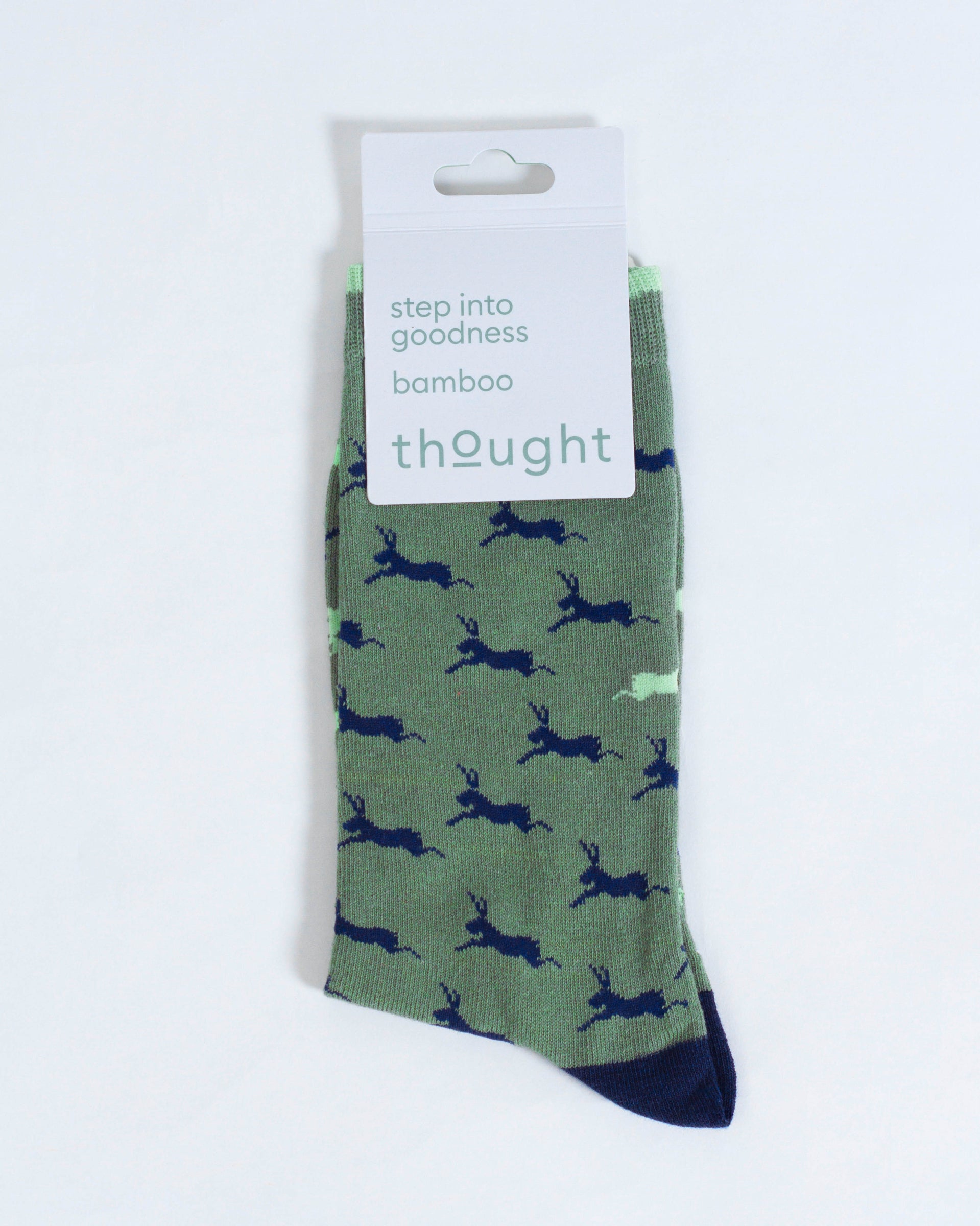 Hare Bamboo Crew Socks - Green/Hare