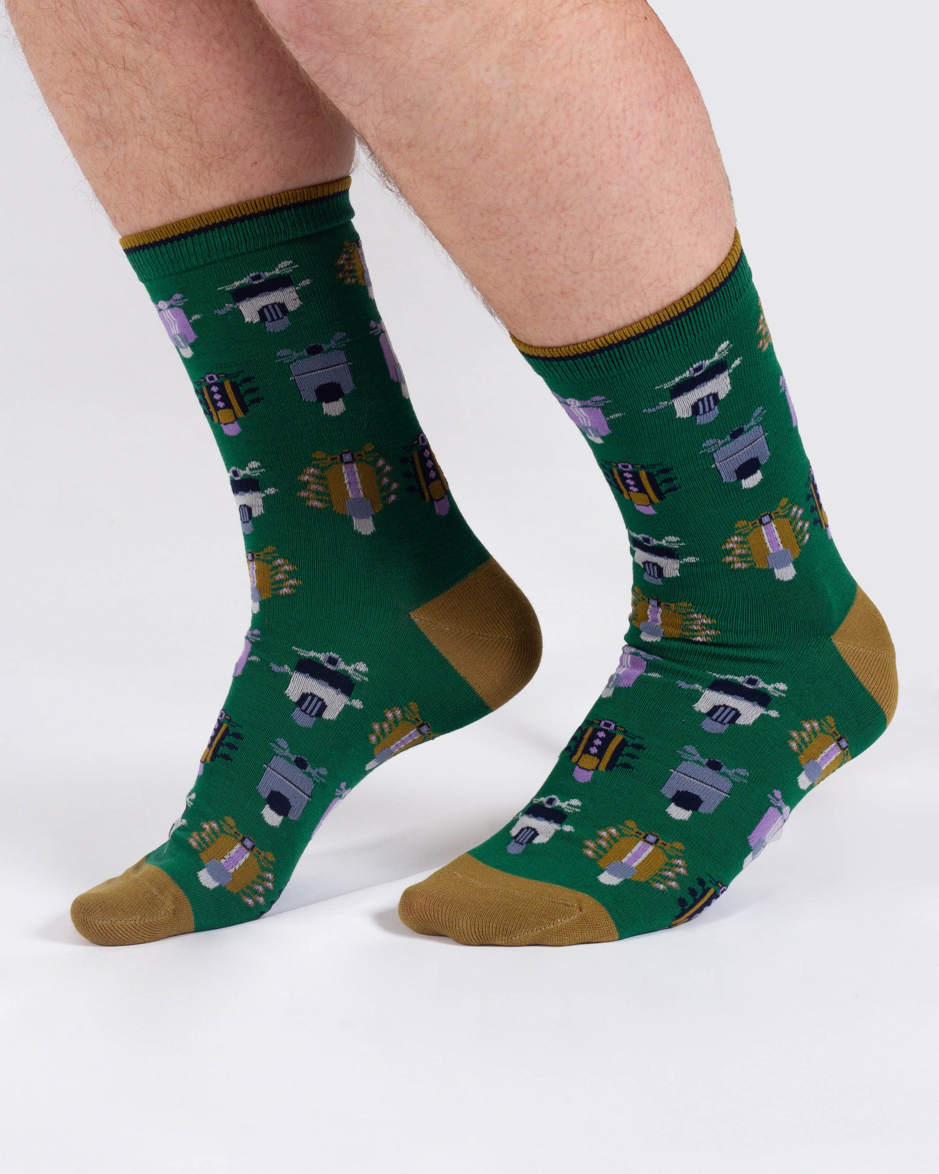 Scooter Bamboo Crew Socks - Green
