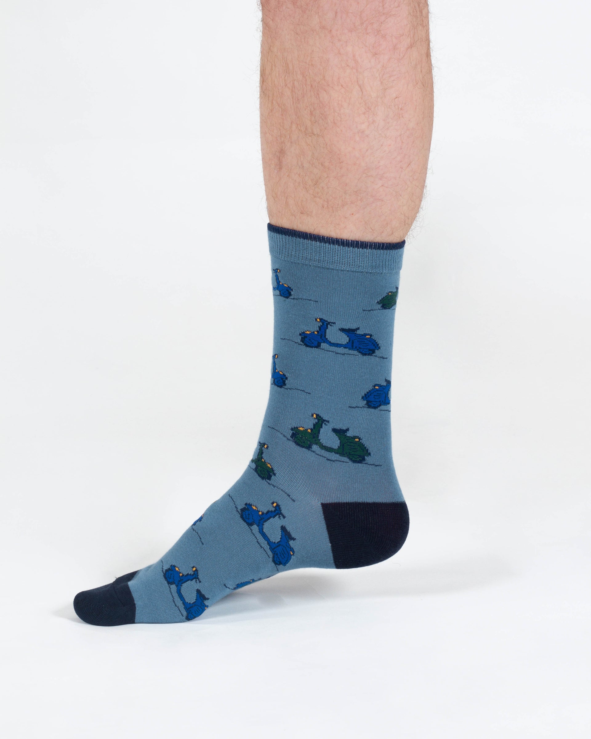 Speedy Scooter Bamboo Crew Socks - Blue