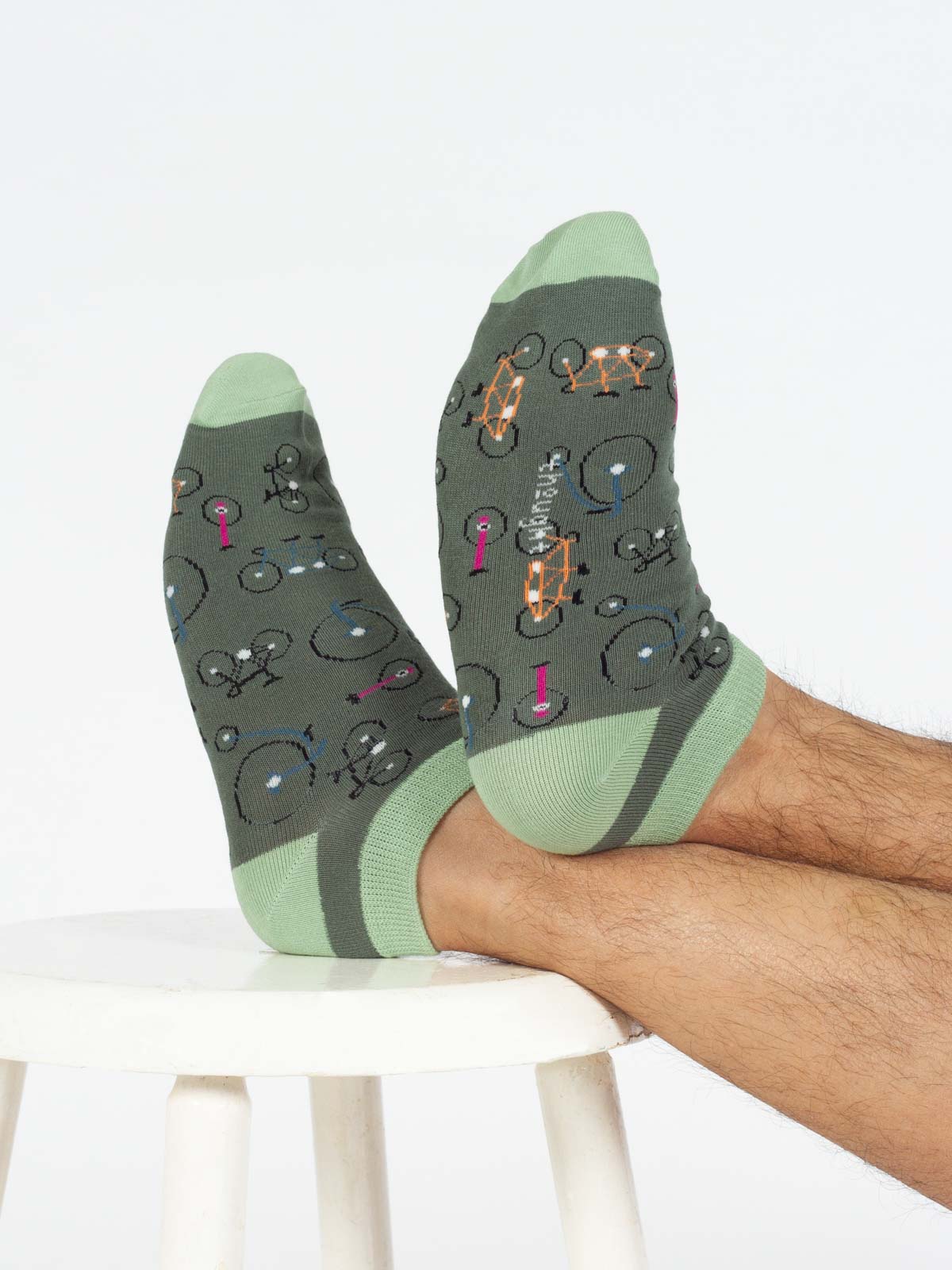 Bike Bamboo Trainer Socks - Green