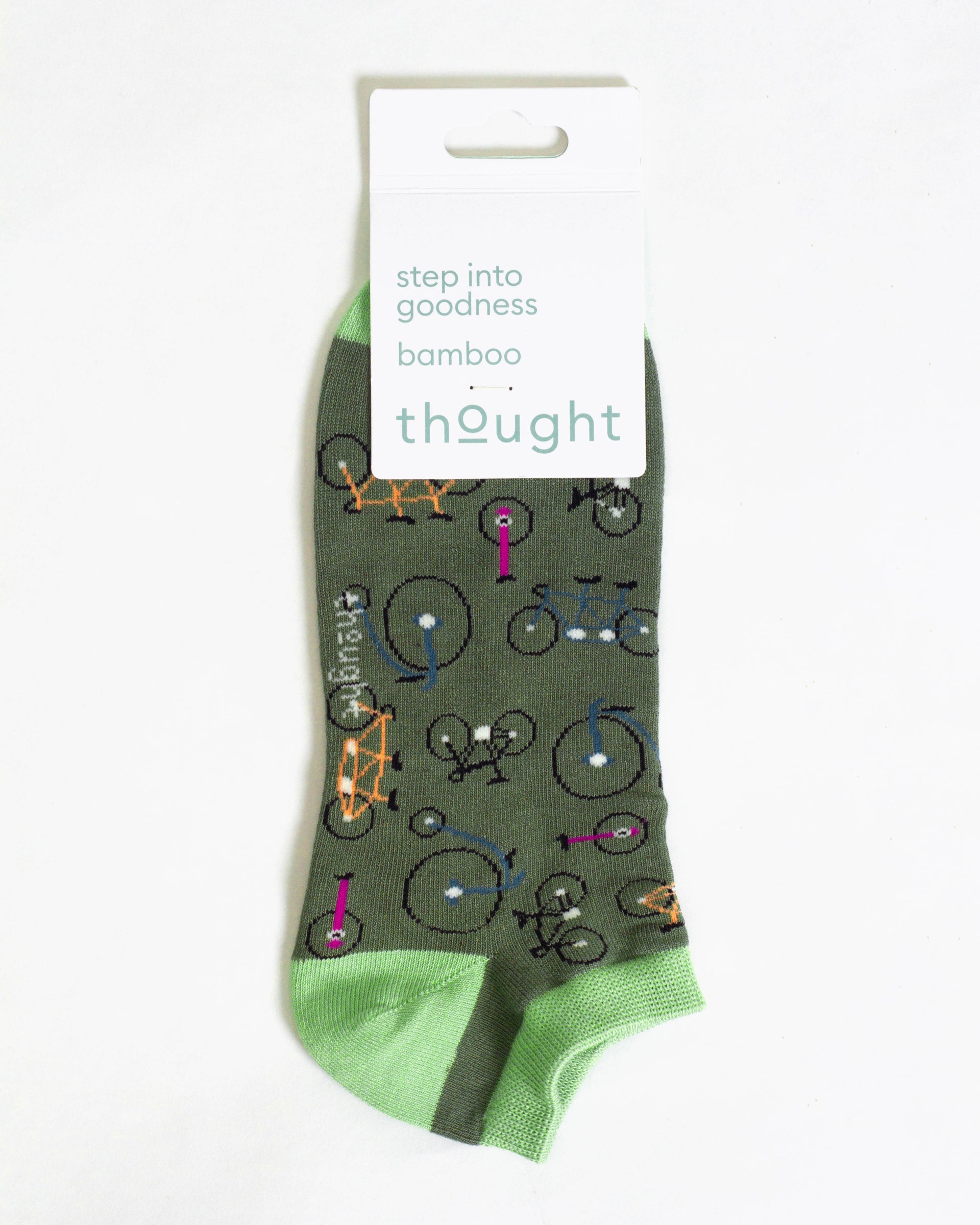 Bike Bamboo Trainer Socks - Green